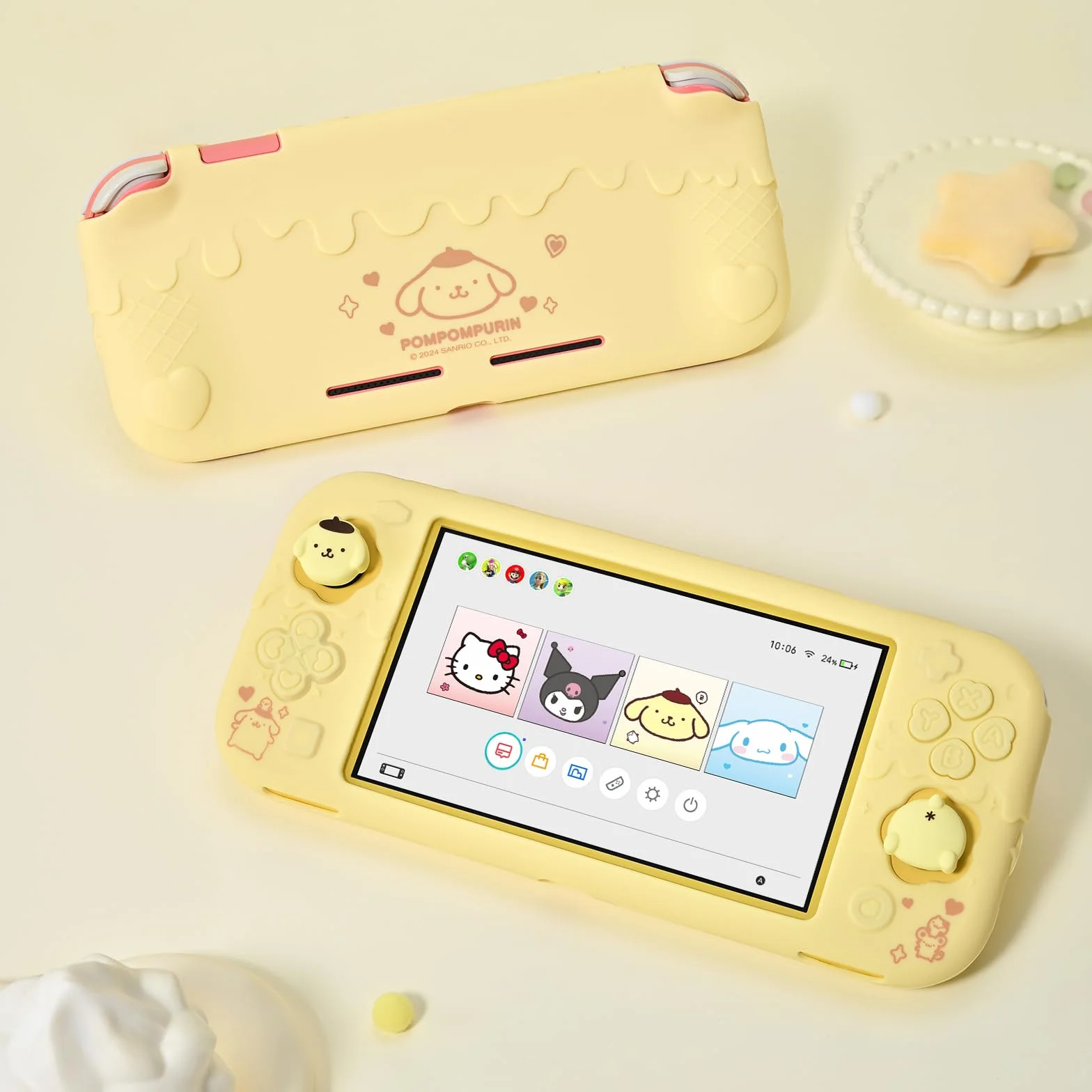 Kuitmor Etui Ochronne na Switch Lite, Silikonowa Osłona z 2 Pokrywkami na Gałki