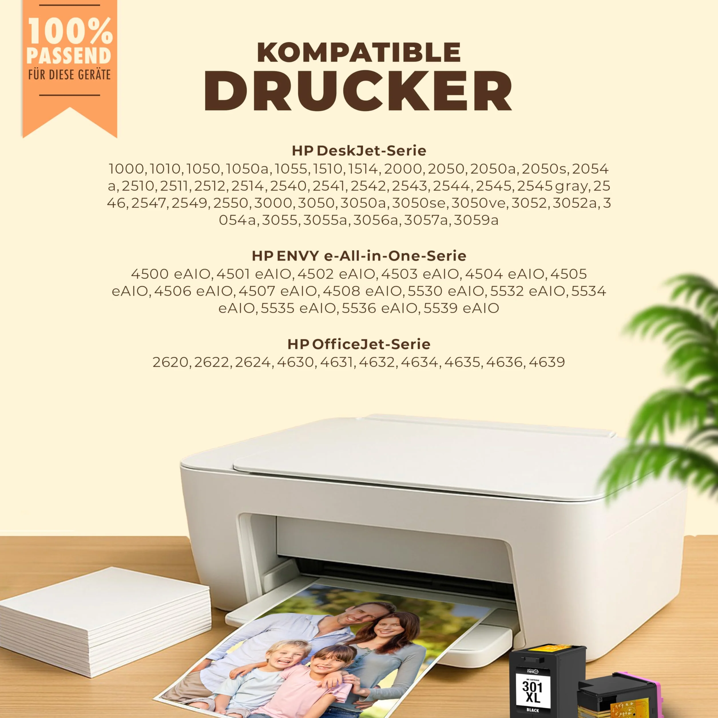 301XL wkłady do drukarki – kompatybilne z HP 301 / HP 301 XL czarne i kolorowe – zasięg XL, inteligentny chip, zamiennik do DeskJet 2540, Envy 4500, OfficeJet, 2 sztuki w opakowaniu