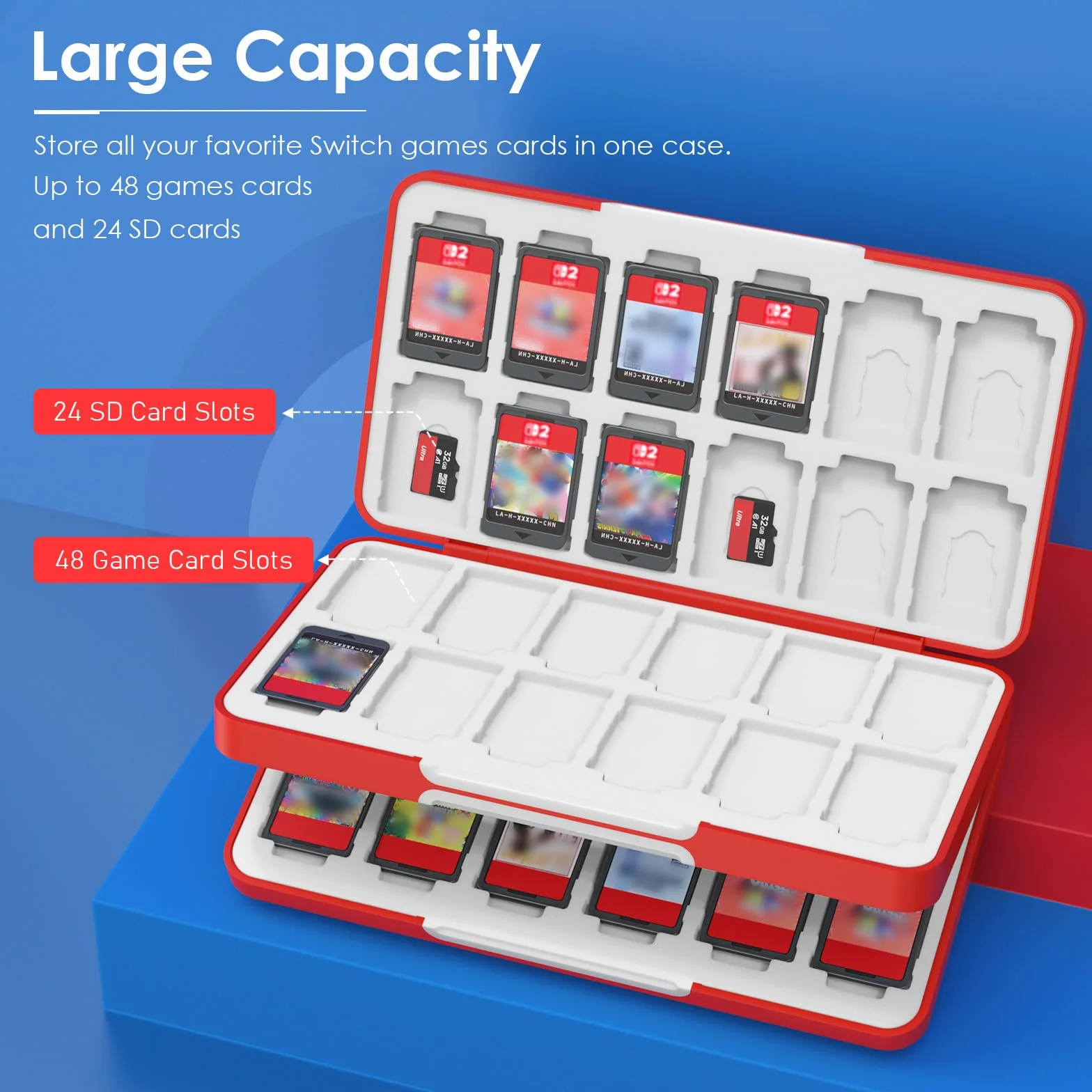 TiMOVO Game Card Case for Nintendo Switch 2/Switch OLED/lite, 48+24 Slots Storage Holder