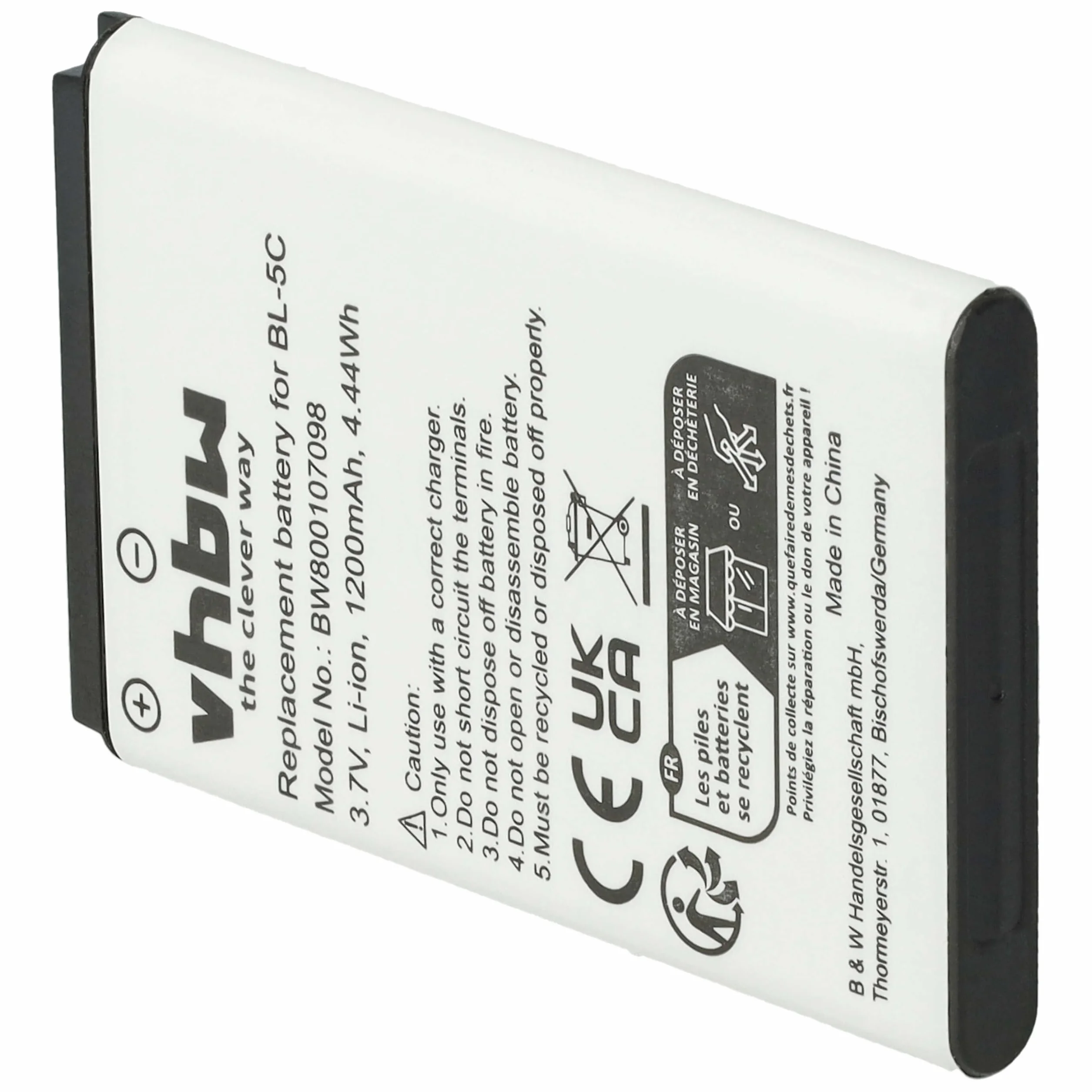 vhbw Bateria kompatybilna ze wzmacniaczami PowerTel M6300 Smartphone (1200mAh, 3,7V, Li-ION)
