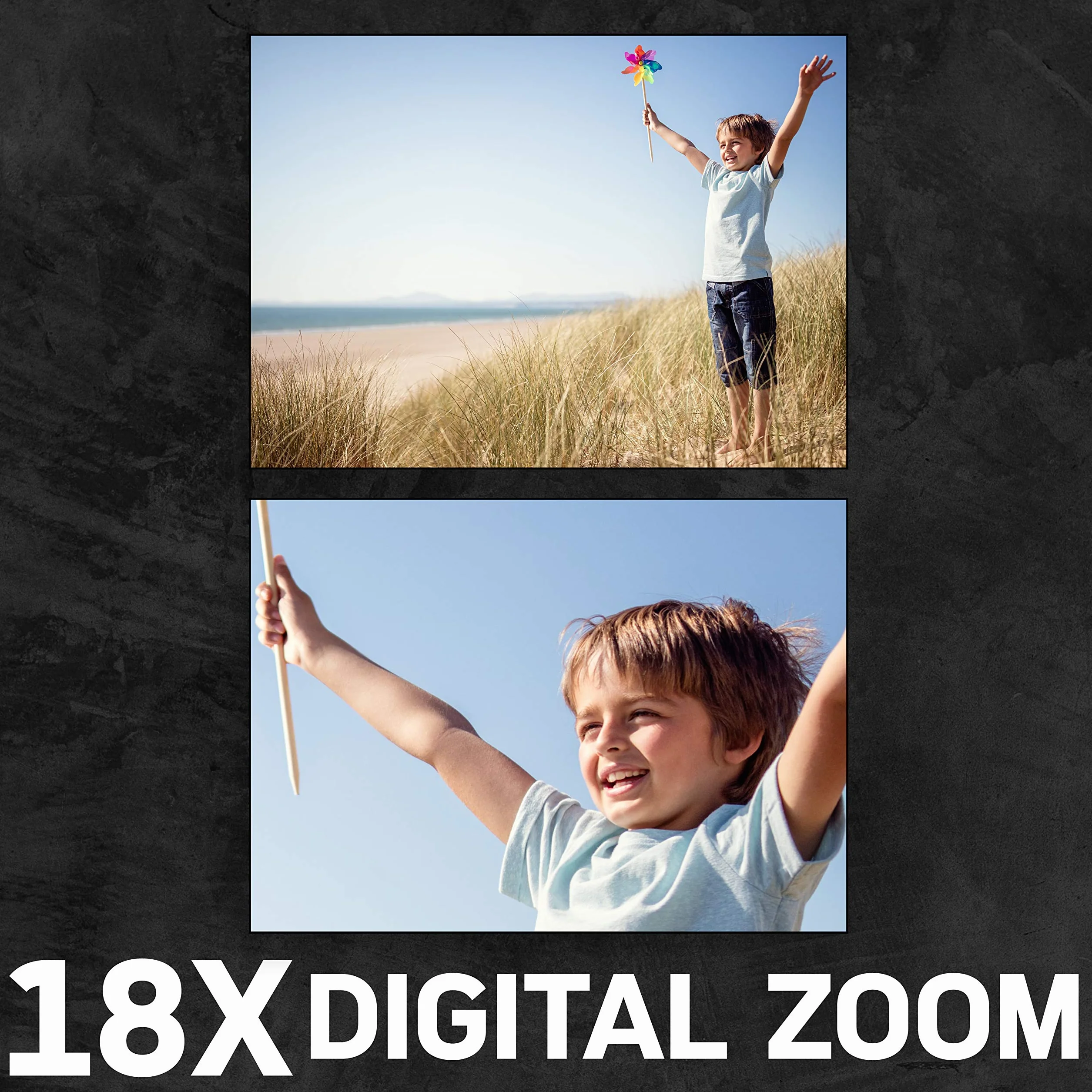 AgfaPhoto Realimove CC2700 kamera wideo 2,7 K, zdjęcia 24 MP, ekran dotykowy IPS 3,0", zoom cyfrowy 18x, światło LED, pilot zdalnego sterowania, 2 x bateria litowa