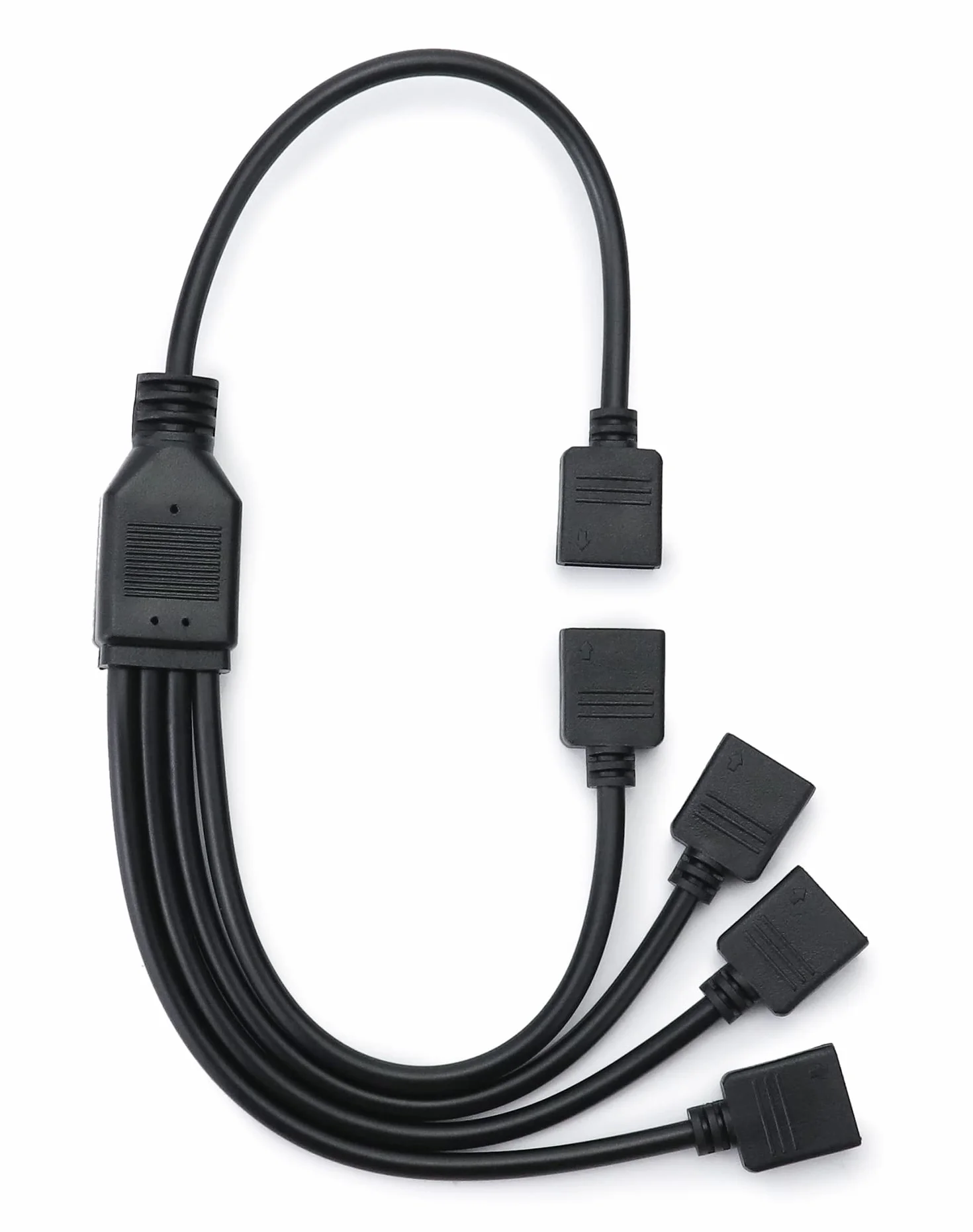 QWORK® Rozgałęźnik ARGB, 5 V, 3-pin, rozgałęźnik argb, 1 gniazdo na 4 wtyki, 30 cm, do chłodzenia procesora i wentylatora 5 V ARGB