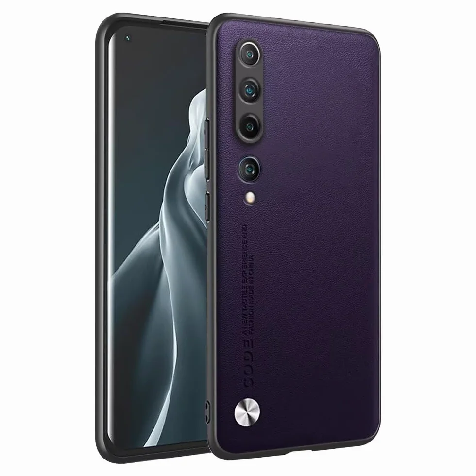 HAFFAN Pokrowiec ochronny dla Xiaomi MI 10 5G (6.67"), Styl Sztuczna skóra - Ciemny fioletowy