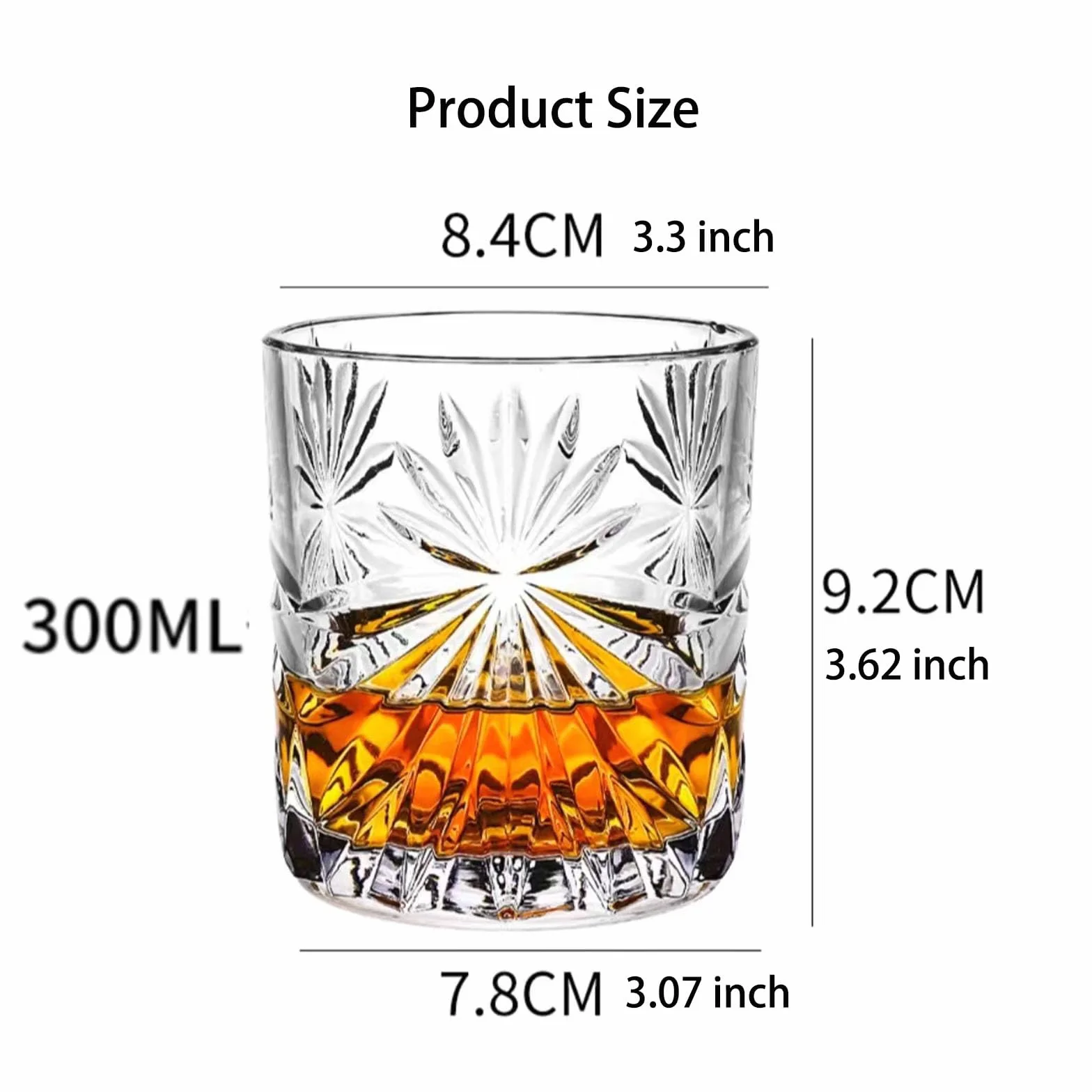 Bezołowiowe Kryształowe Kieliszki Do Whisky 2PCS Bourbon Szkocka Koniak