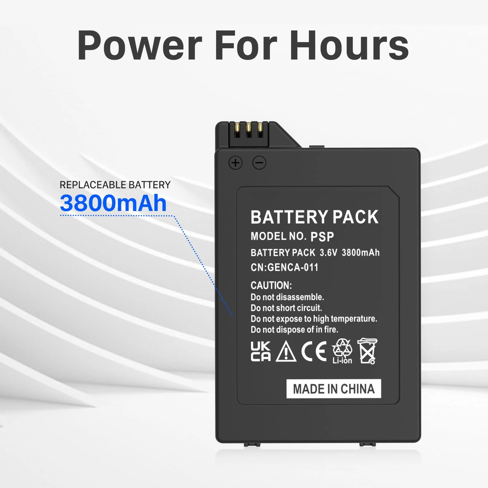 Bateria do PSP2000/PSP3000, 3800 mAh akumulator o dużej pojemności do Sony PSP-S110, PSP-2001, PSP-3000, PSP-3004, PSP-3001, PSP-3002, PSP Slim Console