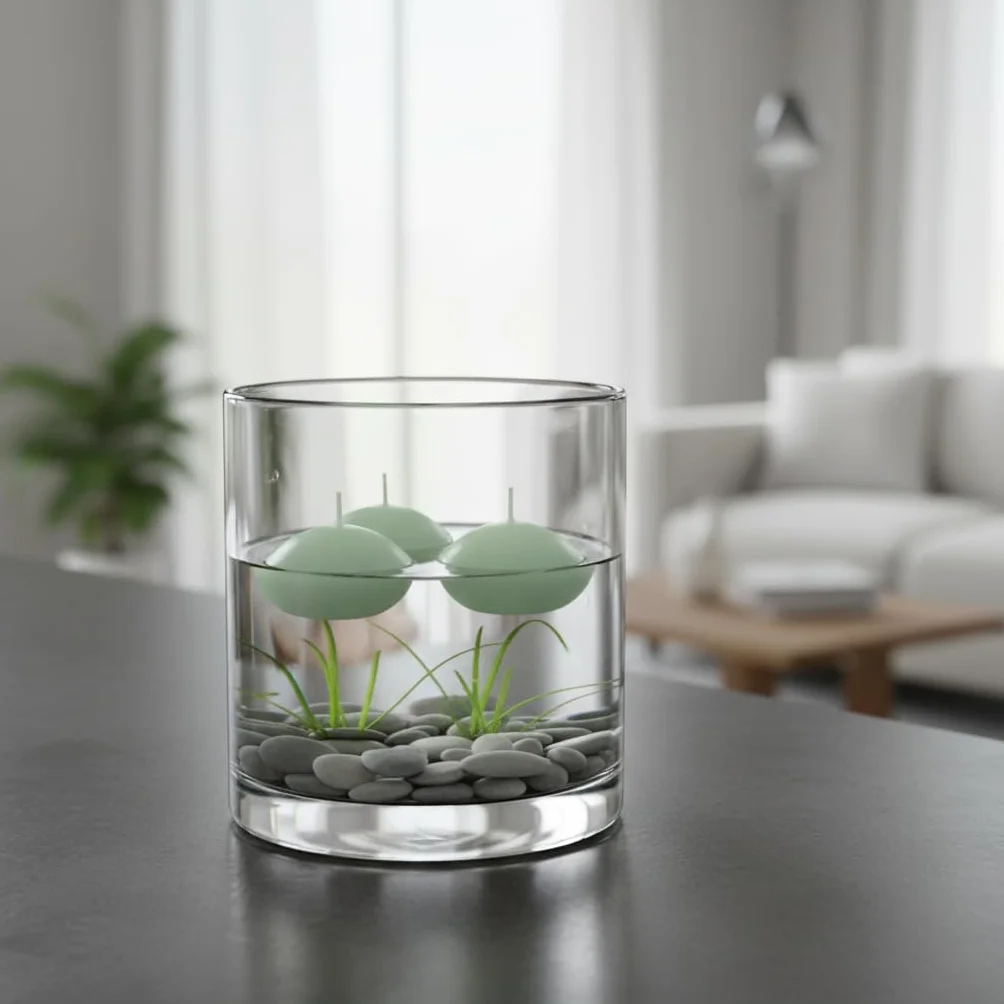 Świece pływające Cereria Di Giorgio 4,5 cm 2,7 cm 20 szt. szaro-zielone
