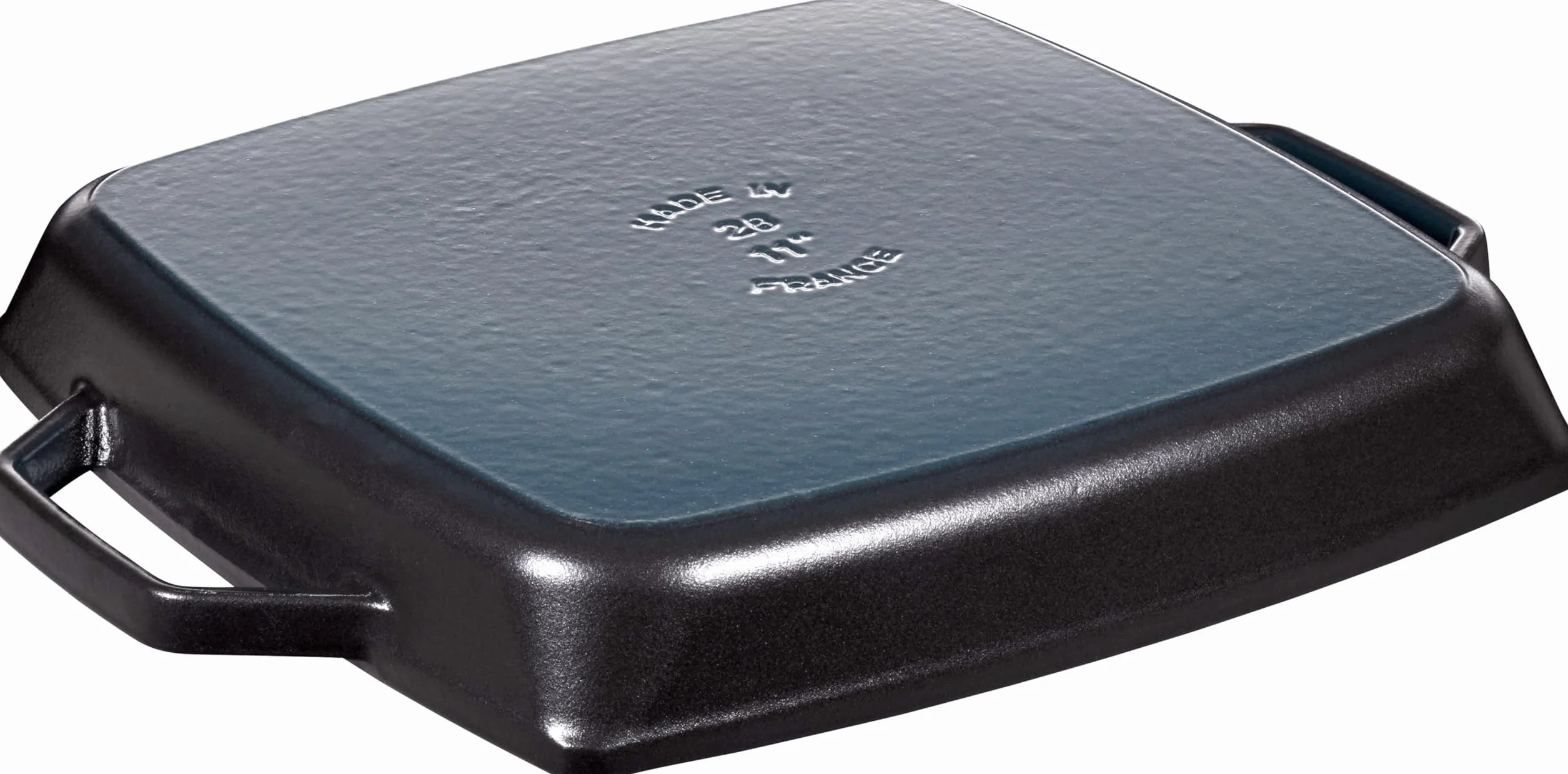 Staub 40511-683-0 Grillpfanne mit zwei Griffen, quadratisch, 28 cm, Gusseisen, schwarz, 39 x 32,5 x 5,0 cm