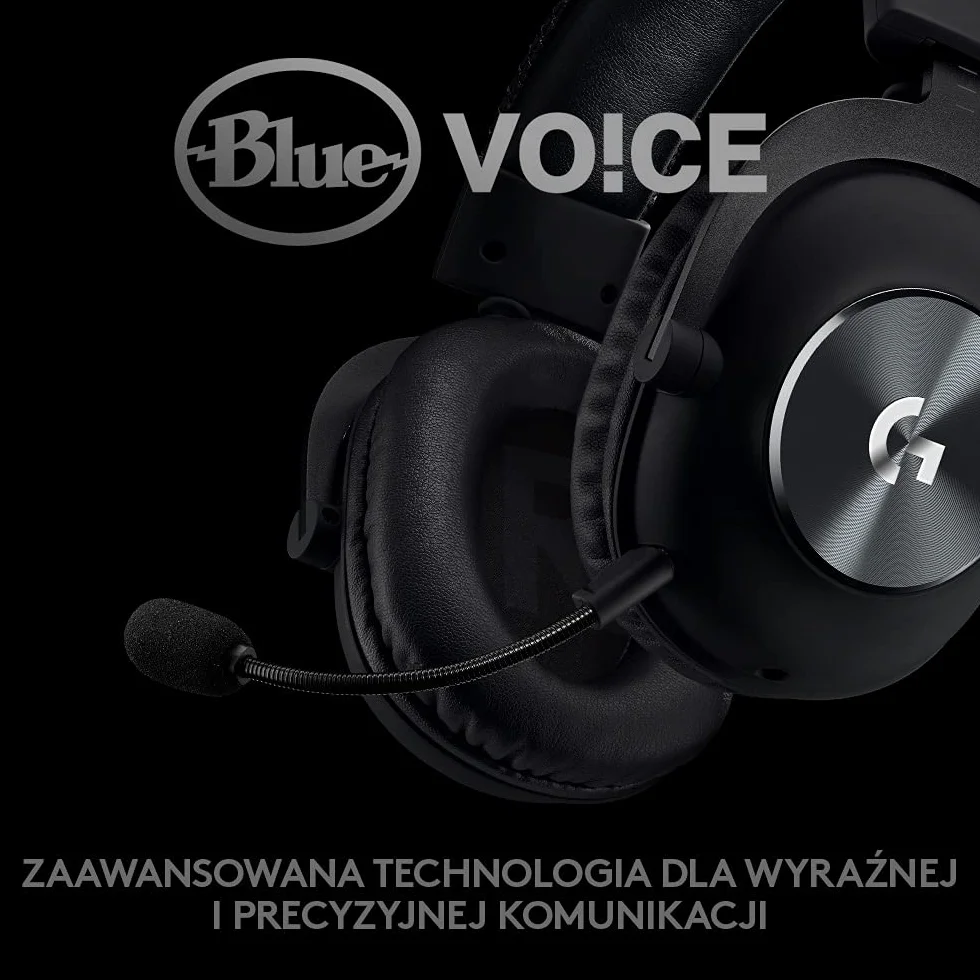 Logitech G PRO Gaming Headset, Słuchawki nauszne 50 mm PRO-G, aluminium, stal, pianka z pamięcią kształtu, PC/PS/Xbox/Switch - Czarny