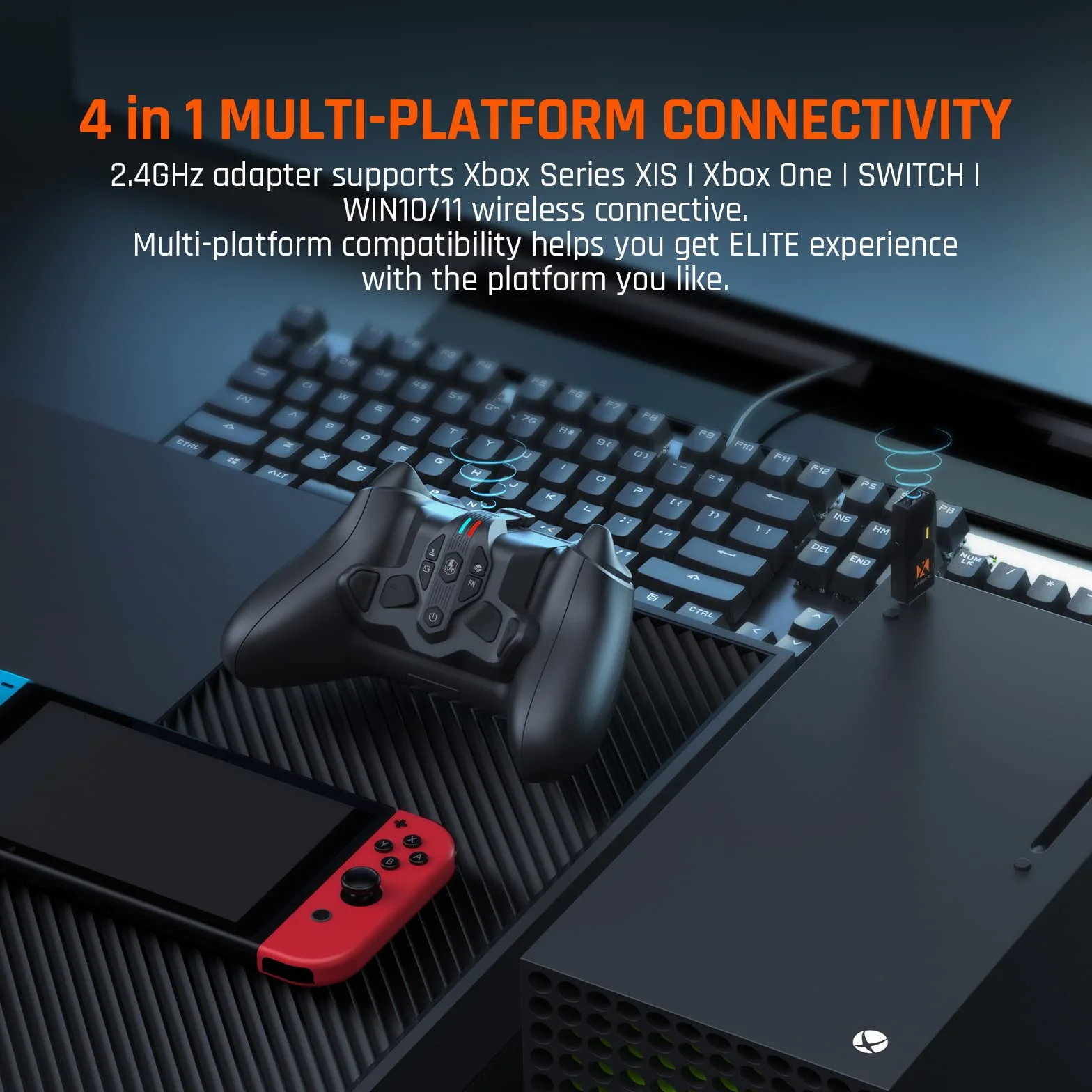 Wiosła do kontrolera Xbox Series X|S, BIGBIG WON ARMOR-X do Xbox Series gra na Xbox Series X|S/Xbox One/Switch/Win, bezprzewodowe mapowanie załączników przycisków tylnych|makro|wiosło kontrolera turbo
