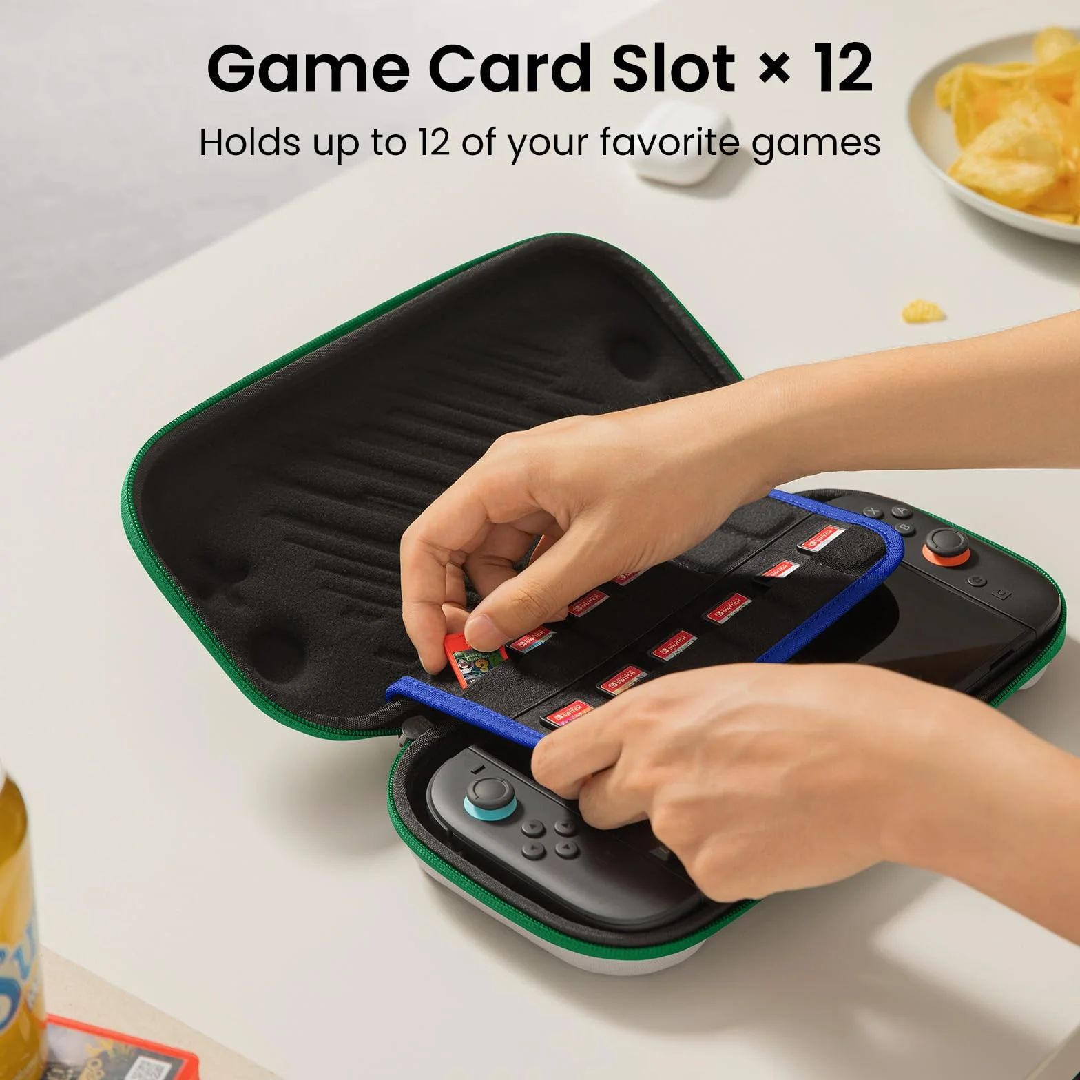 Tomtoc Slim Etui Torba na Nintendo Switch 2 2025, Przenośny Futerał Podróżny Carry Case z 12 Wkładami do Gier, Twarda Obudowa Ochronna