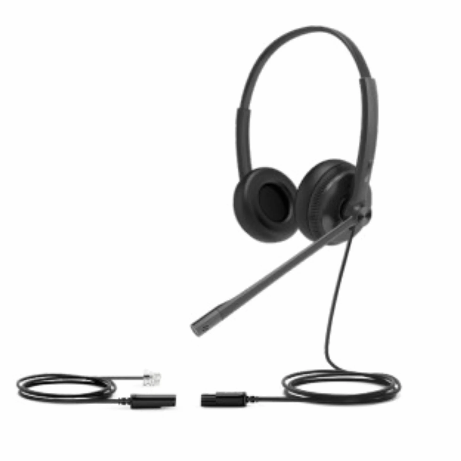 YEALINK YHS34 Lite Dual zestaw słuchawkowy z kablem connecon rj, kompatybilny ze wszystkimi telefonami stacjonarnymi Yealink, kolor czarny