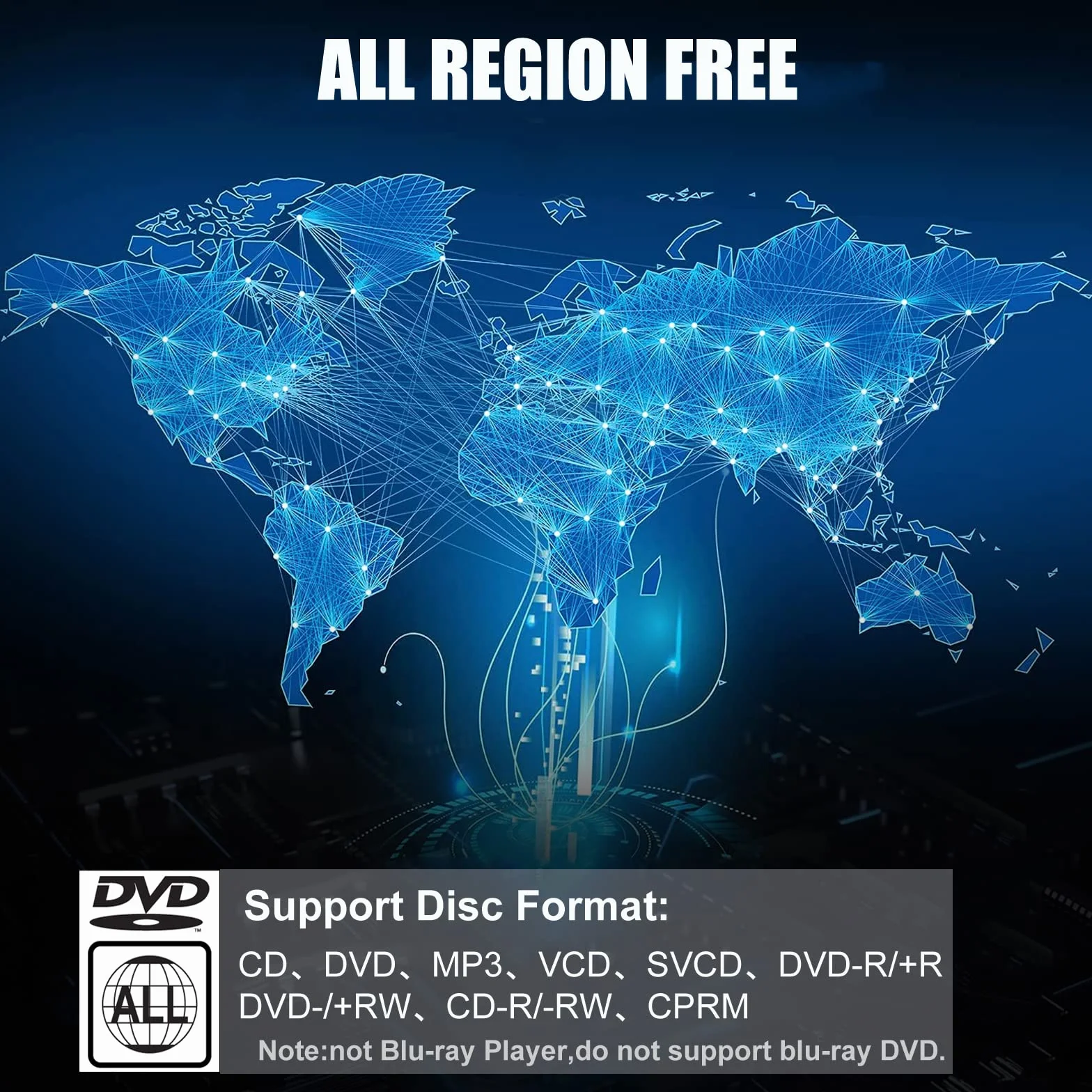 Ceihoit Mini odtwarzacz DVD, odtwarzacz CD/DVD do telewizora z wyjściem HDMI/AV, kabel HDMI/AV, obsługa HD 1080P z wbudowanym systemem PAL/NTSC