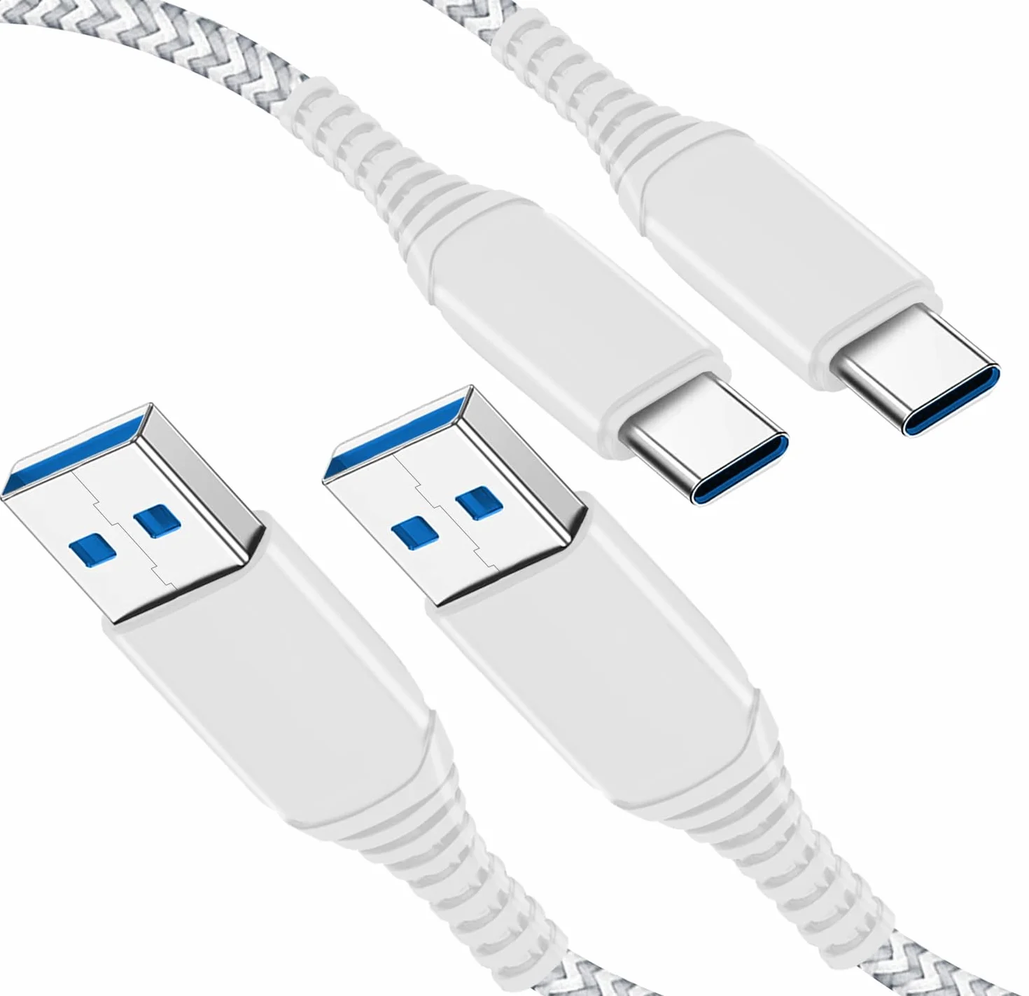 Kabel do ładowania PS5, 3 m, 2 sztuki, USB A na USB C, nylonowy kabel do szybkiego ładowania do kontrolera Playstation 5/Sony PS5 Dualsense, Nintendo Switch, Switch Pro, kabel do transmisji danych, 3