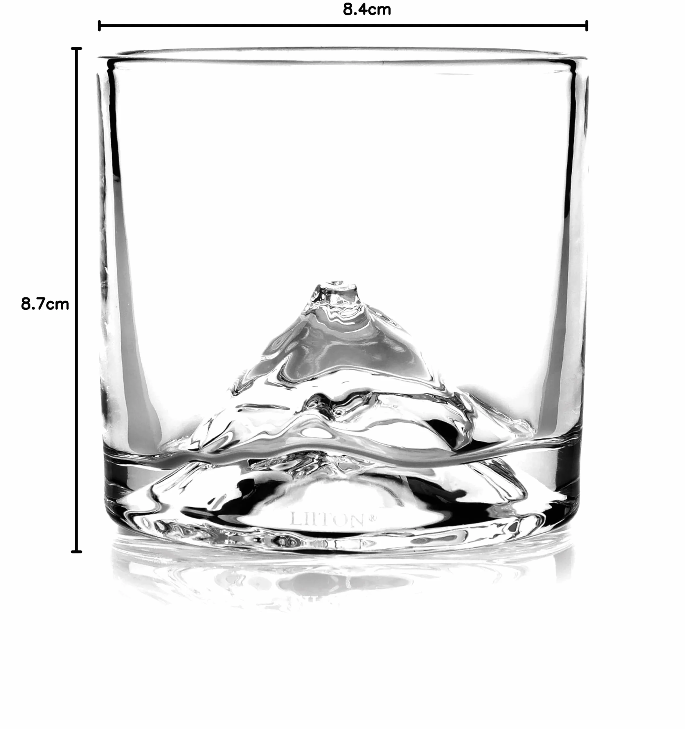 LIITON Ciężkie Kryształowe Szklanki do Whisky - Zestaw Upominkowy, Grube Mrożone Szklanki do Burbona, 0,5 kg, Premium Prezenty dla Mężczyzn, Kryształowe Dreszcze Koktajle
