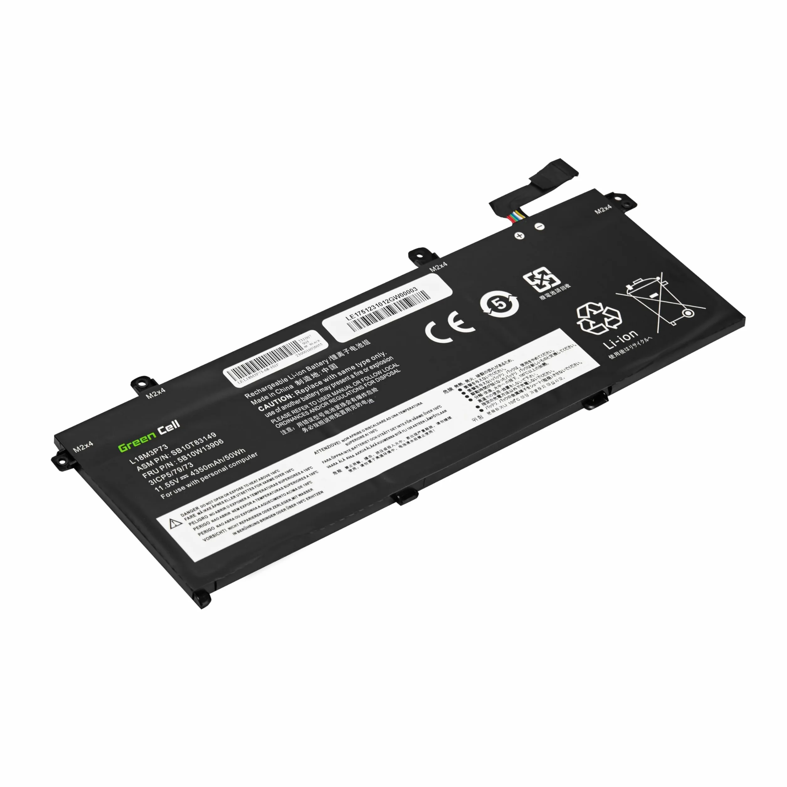 Green Cell L18C3P71 L18C3P72 L18L3P73 L18M3P73 L18M3P74 bateria do laptopa Lenovo ThinkPad T490, T495, P43s, P14s, T14 Gen 1 Gen 2 (4350 mAh 11,55 V, czarna)