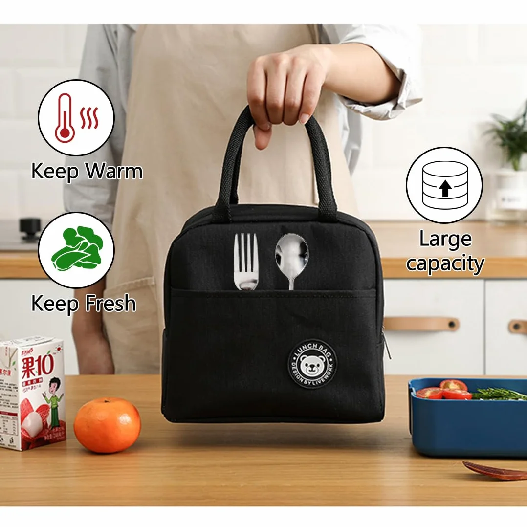 Generisch SHSMPXOY torba chłodząca, mała, 6 l, izolowana torba na lunch z podszewką foliową, mini torba chłodząca z izolowaną folią aluminiową, torba na lunch, przenośna torba chłodząca do szkoły