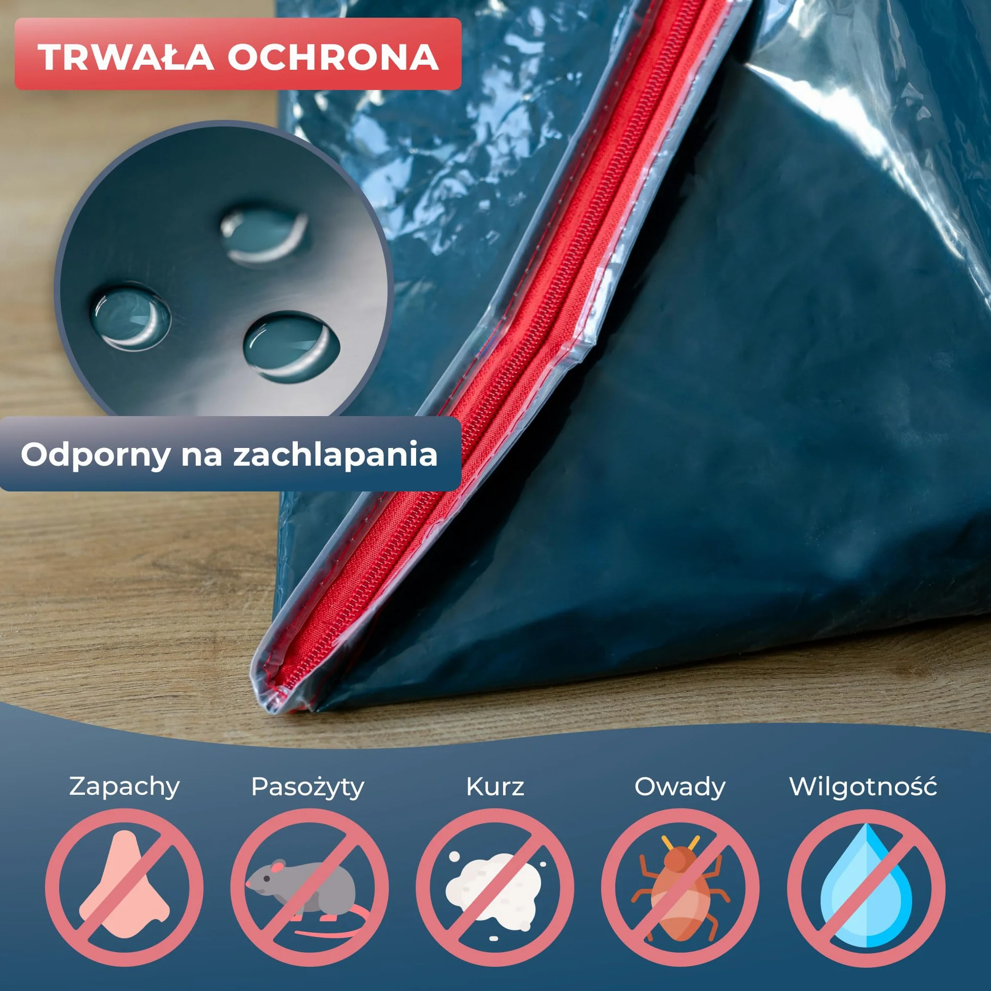 WRAPPYBAG Nieprzezroczysty Pokrowiec Ochronny na Materac 200 x 200 cm