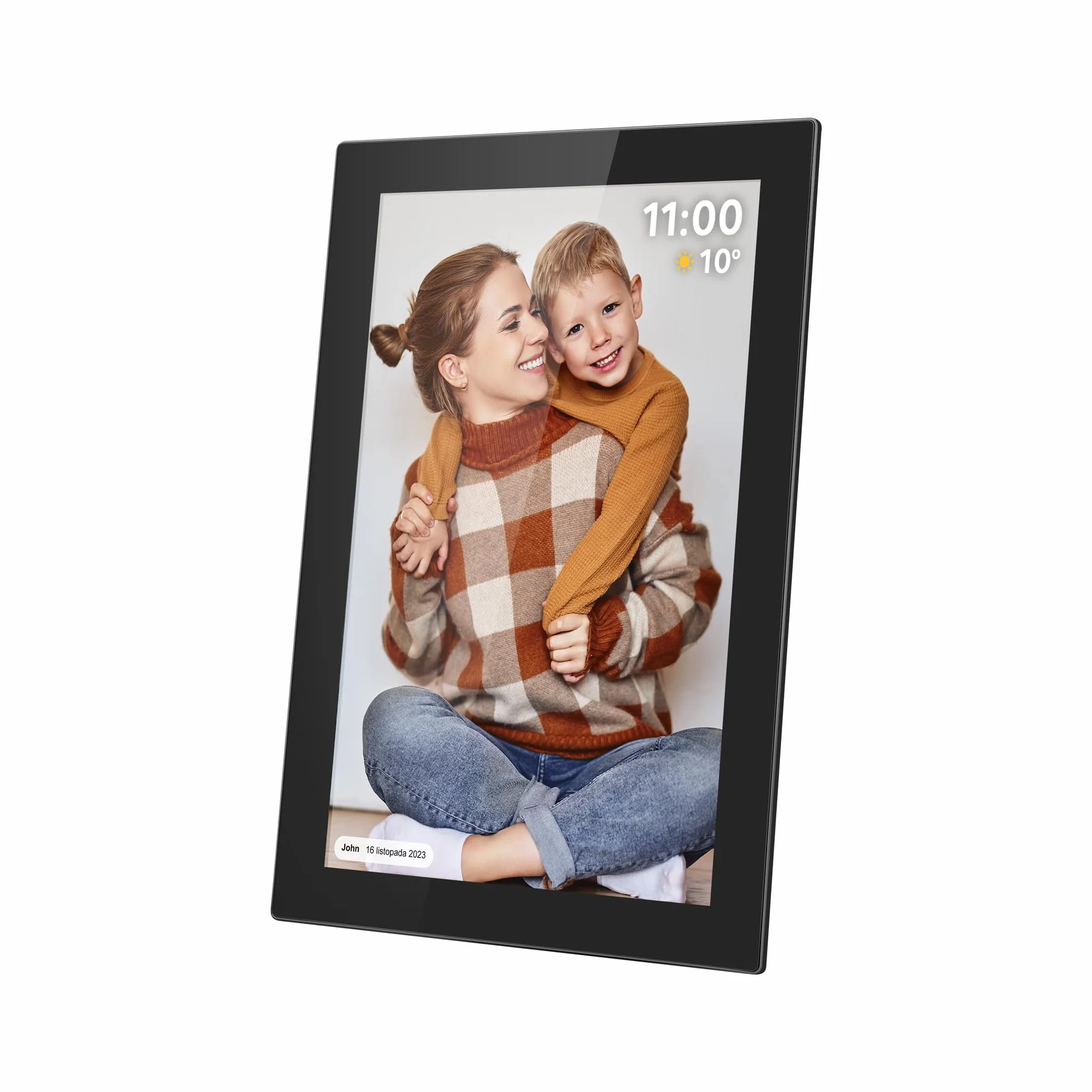 Krüger&Matz Cyfrowa Ramka na Zdjęcia FRAMEO 1280 x 800 px 10,1" Wi-Fi MicroSD Odtwarzanie Klipów Wideo Timer Pogoda Czarna KM1100