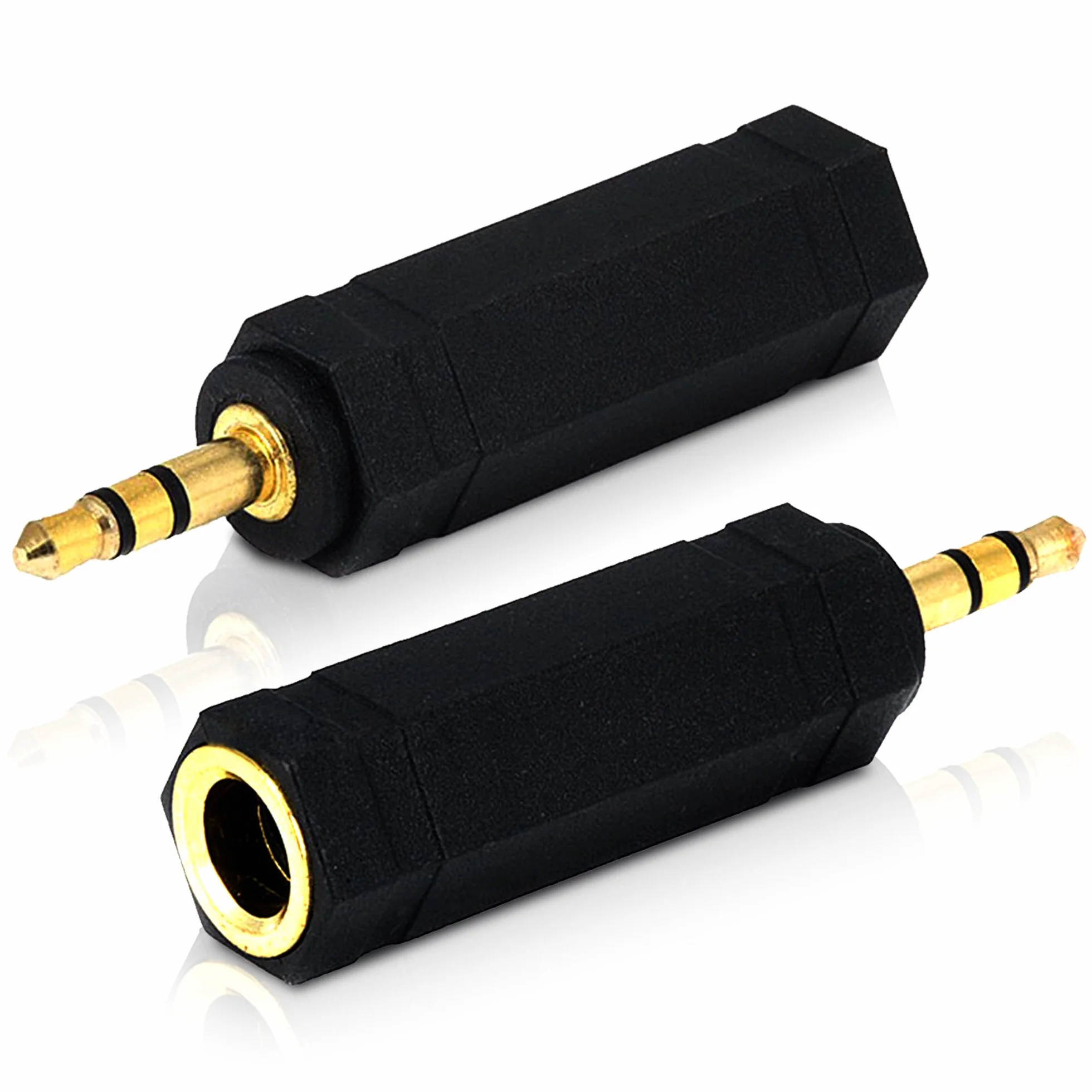 2 Sztuki Wtyk 3,5 mm do Gniazda 6,35 mm - Adapter Jack Audio Stereo 1/8 do 1/4 Cala - Łączy Urządzenia z Portem 3,5 mm z Urządzeniami Audio 6,35 mm - od Mobi Lock