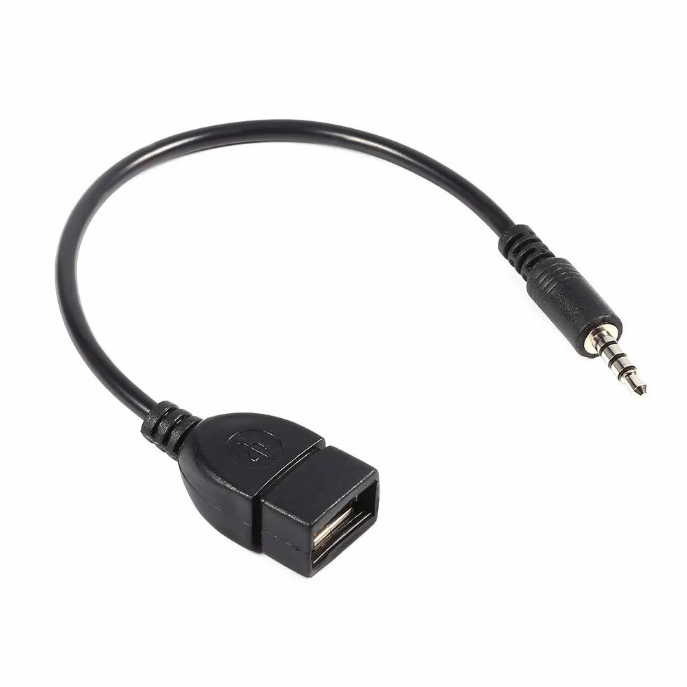 Adapter konwertera Kabel 3,5 mm męski jack audio AUX na USB 2.0 typ A żeński OTG, długość 20 cm