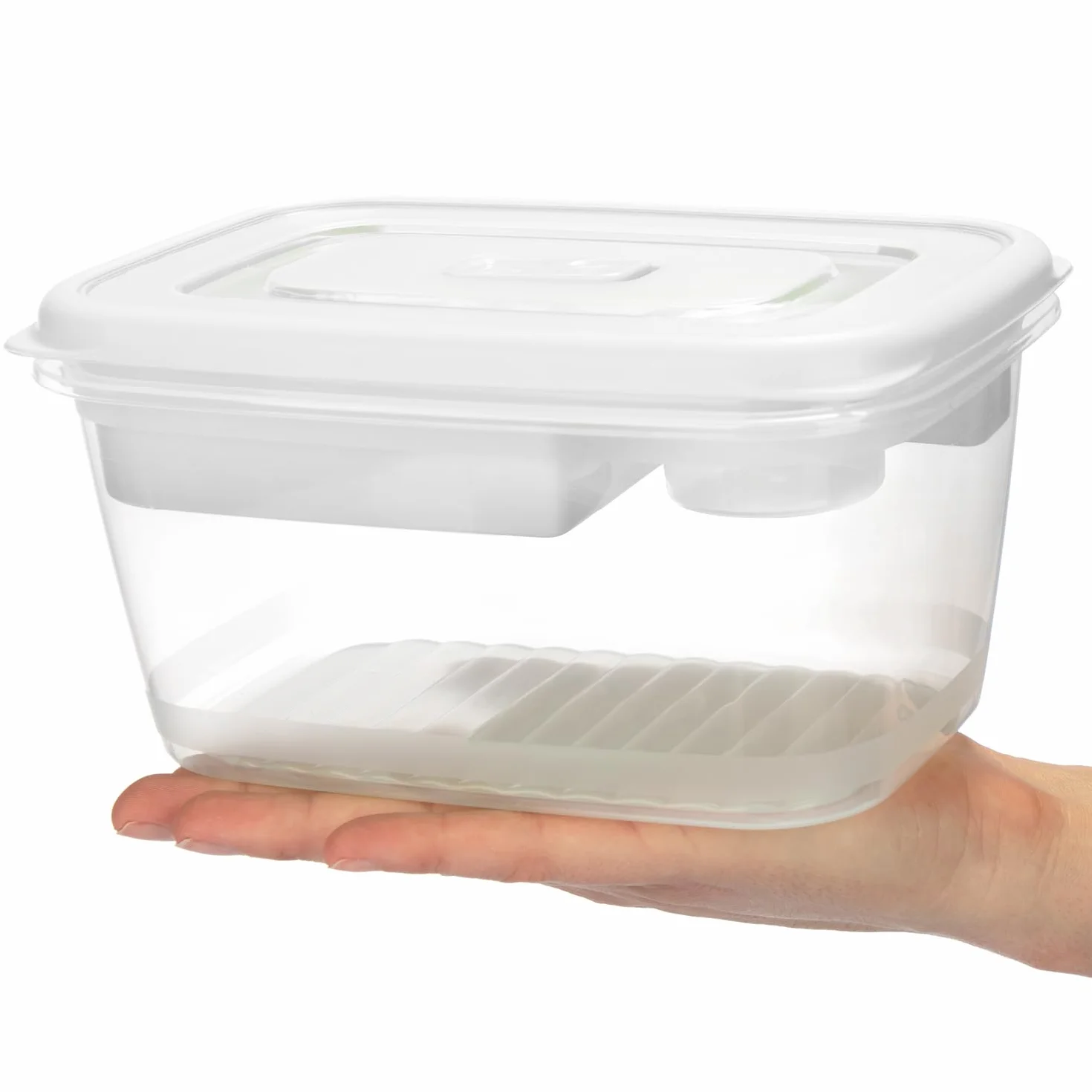 COM-FOUR® Lunch box Bento biały 19 cm z sztućcami pojemnik na sos do zmywarki