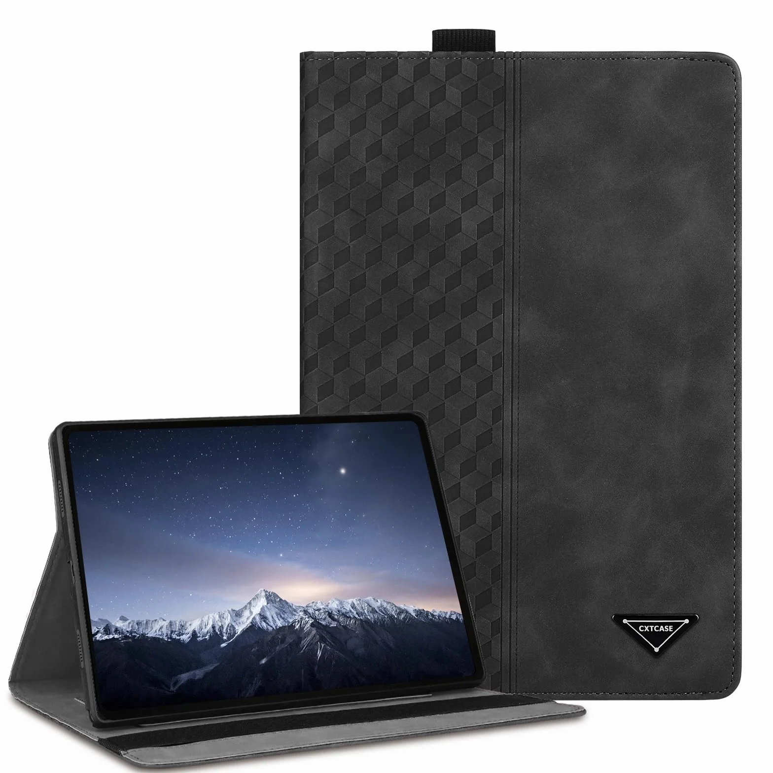 Etui do Samsung Galaxy Tab S5e 10,5" 2019 (SM-T720/T725), biznesowa osłona ze skóry PU, ochronne etui-obudowa na tablet Samsung Galaxy Tab S5e 10,5" 2019 (SM-T720/T725), czarne