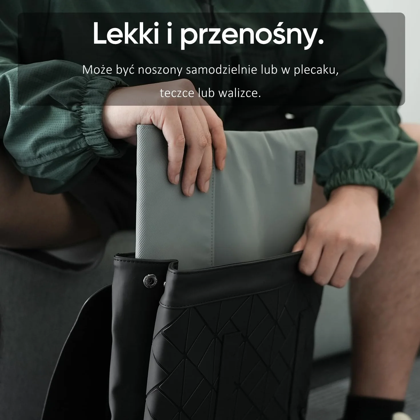 Przenośna torba na monitor ARZOPA 17,3"skóra PU,wodoodporny materiał,materiał podstawy,miękka podszewka,mocne zamknięcie magnetyczne,możliwość zwinięcia do przechowywania,łatwa do przenoszenia szary