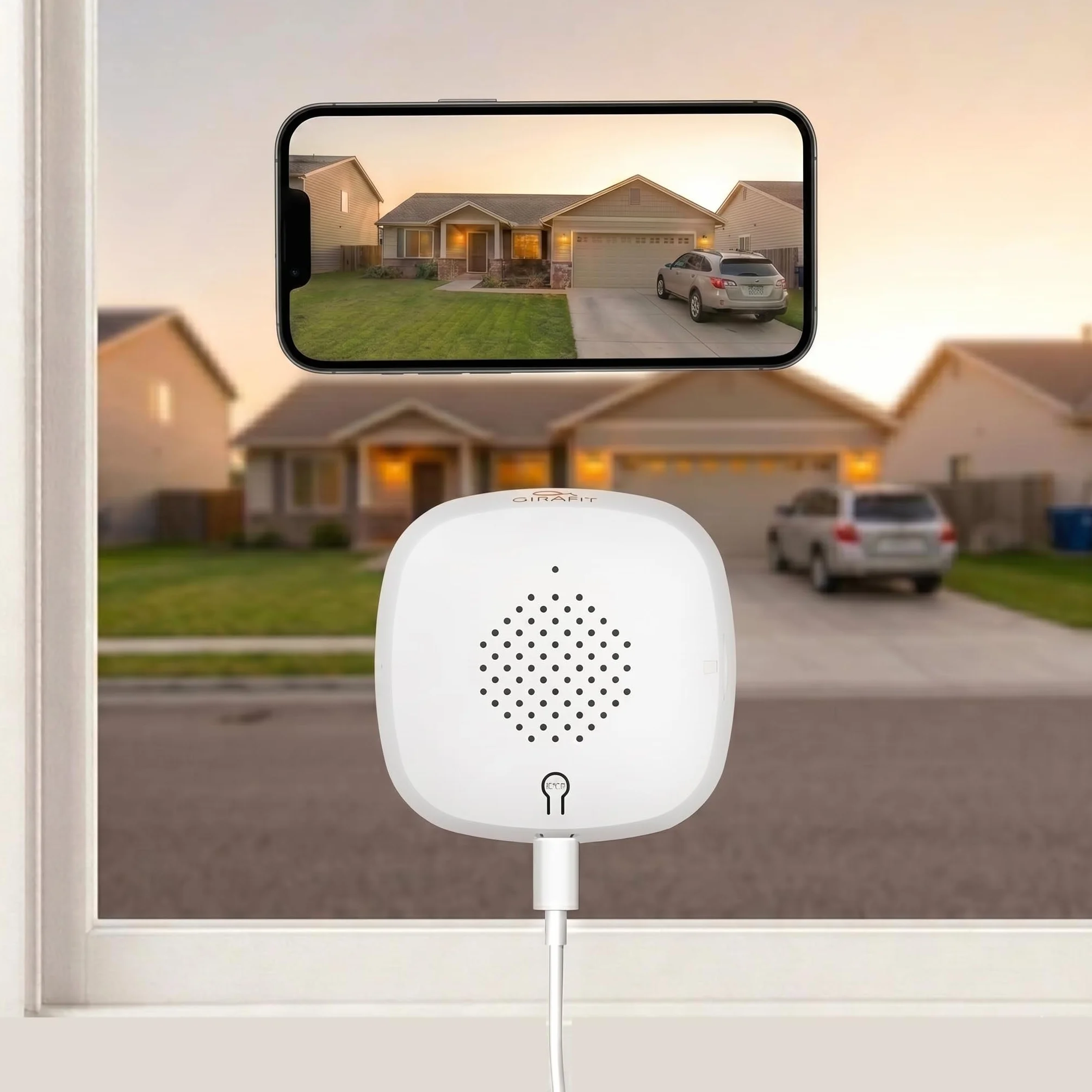 Girafit Kamera okienna 3 MP 2K, kamery WiFi 2,4 GHz 5 GHz do bezpieczeństwa w domu z noktowizorem ChromaMax w kolorze noktowizor, osoba i wykrywanie ruchu, nagrywanie