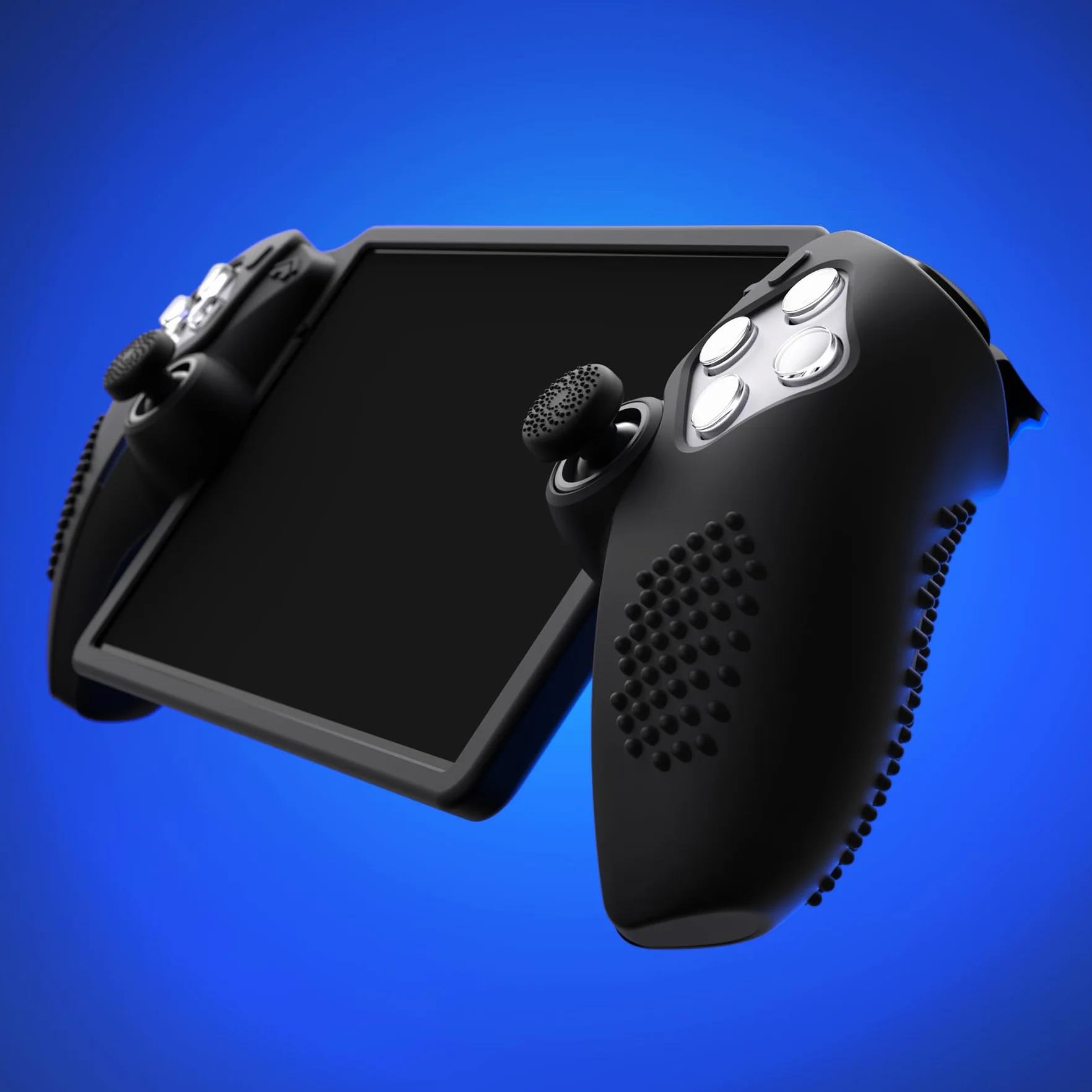 PlayVital Silikonowe Etui Ochronne do PS Portal z Thumbstick Grip Cover,Pokrowiec Console do PS Portal,Akcesoria do PS Portal-Czarny