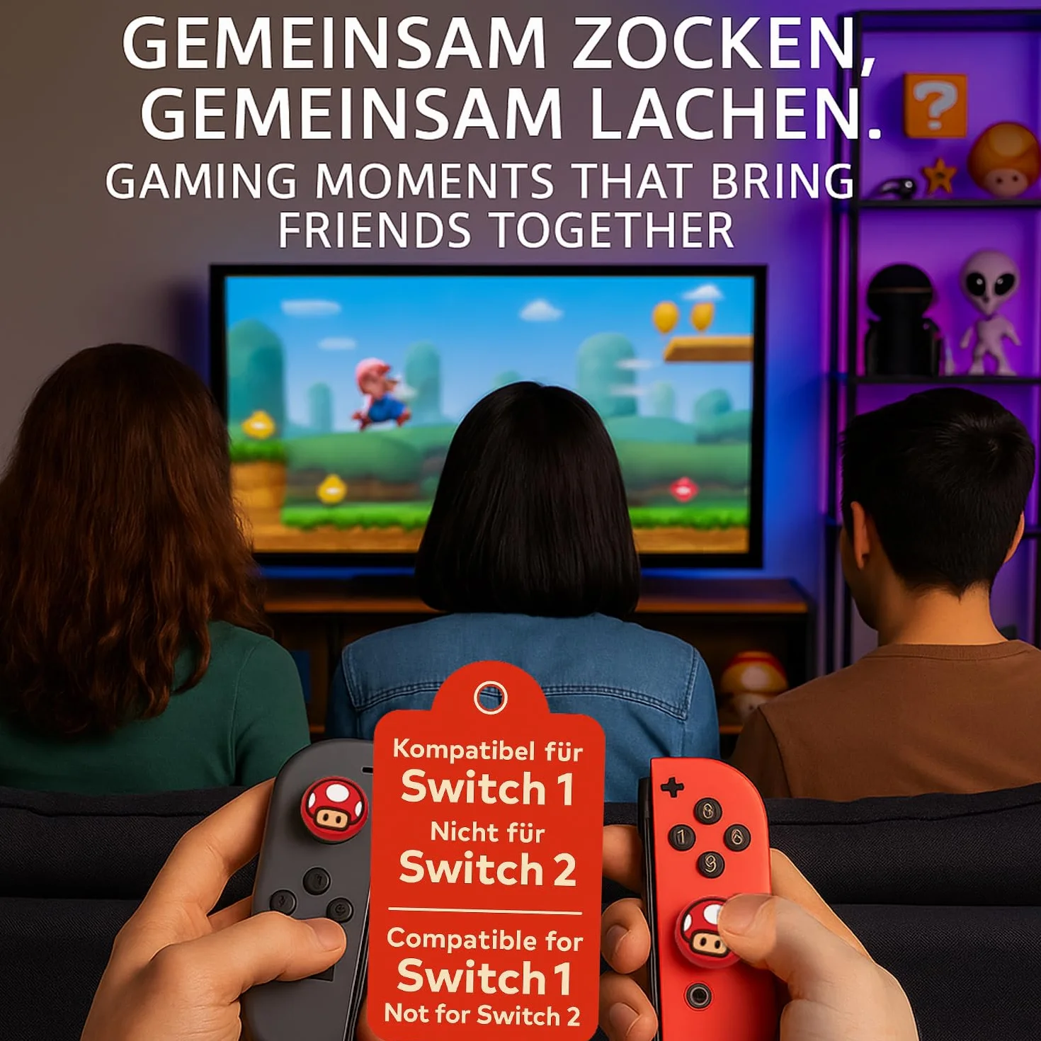MatoSan nakładki na joystick, kompatybilne z Switch Grip Joy Con i Lite OLED, akcesoria Thumb Grips do Nintendo Switch, akcesoria do konsoli Steam Deck