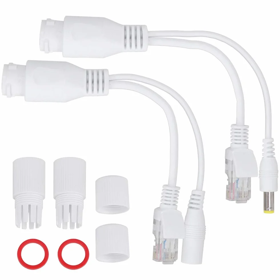 Poe Splitter 12V Power Over Ethernet Pasywny Adapter Poe Rozdzielacz Kabli Wtryskiwacz Wodoodporny Czarny (Biały)