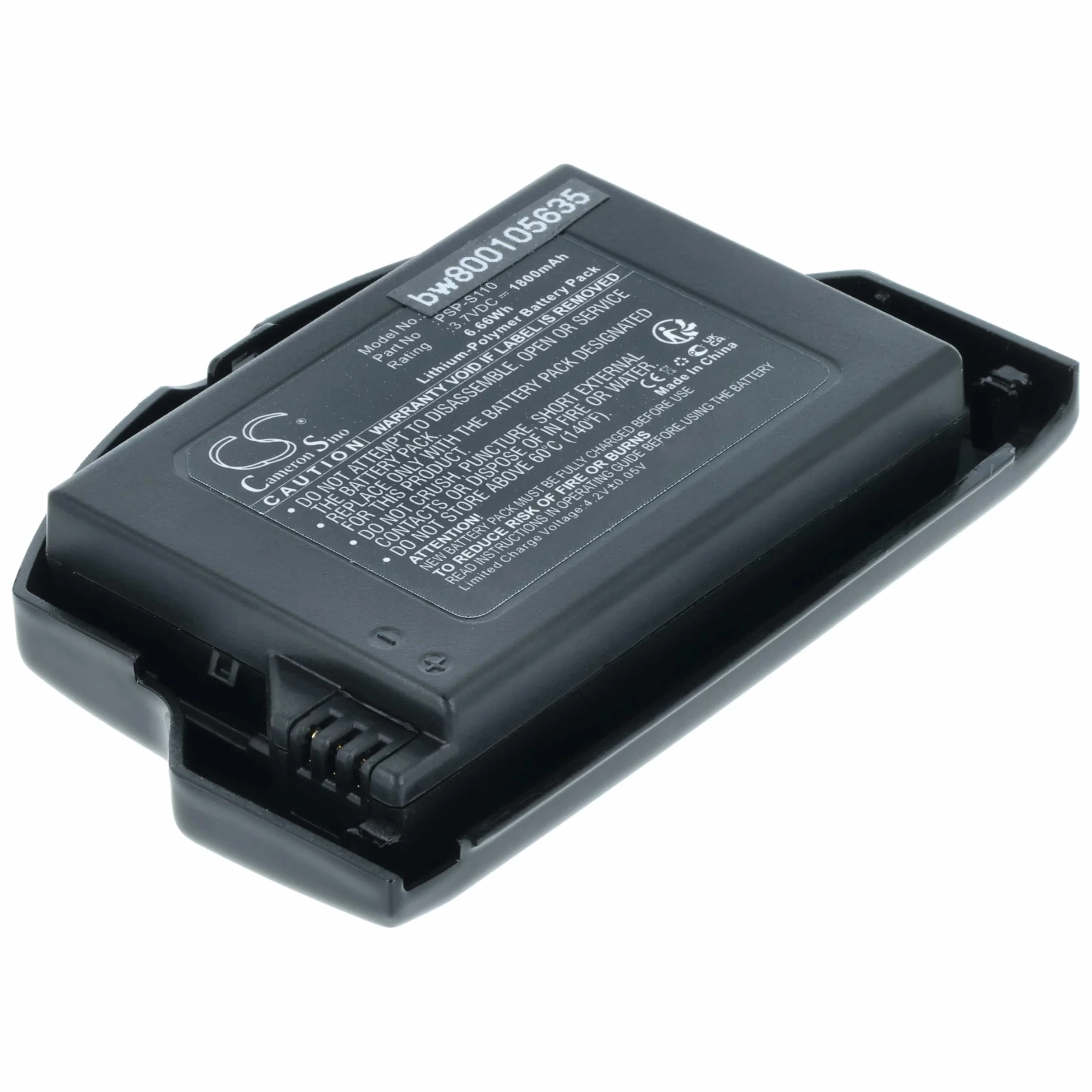 vhbw Bateria kompatybilny z Sony Brite PSP-3000, PSP-3001, PSP-3002, PSP-3004 konsola do gier (1800 mAh, 3,7 V, litowo-polimerowa)