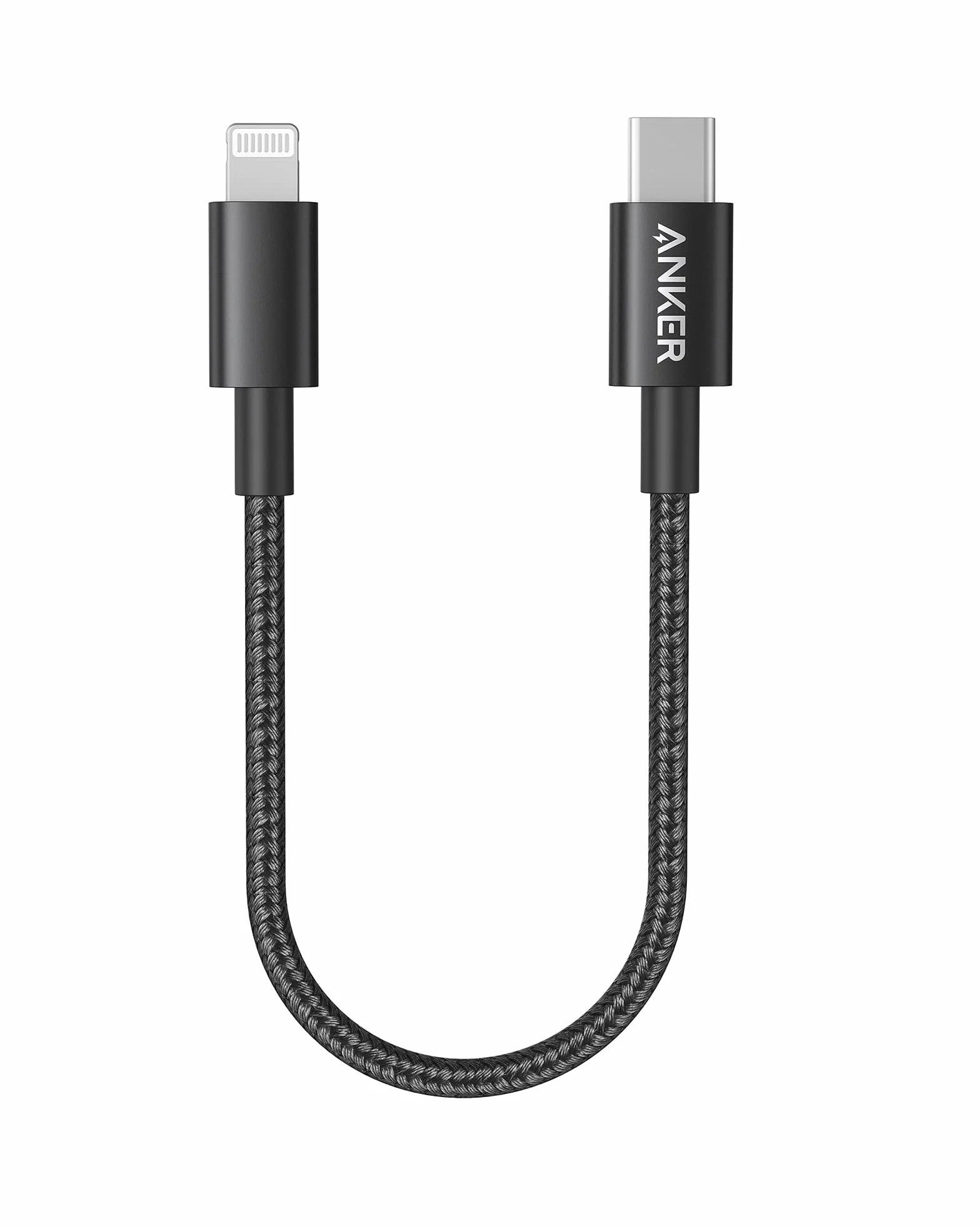 Anker 331 USB-C to Lightning Cable, Nylon USB-C to Lightning Charging Cable (30 cm), Suitable for iPhone 13 13 Pro 12 Pro Max 12 11 X XS XR 8 Plus, AirPods Pro, Supports Power Delivery (Black)