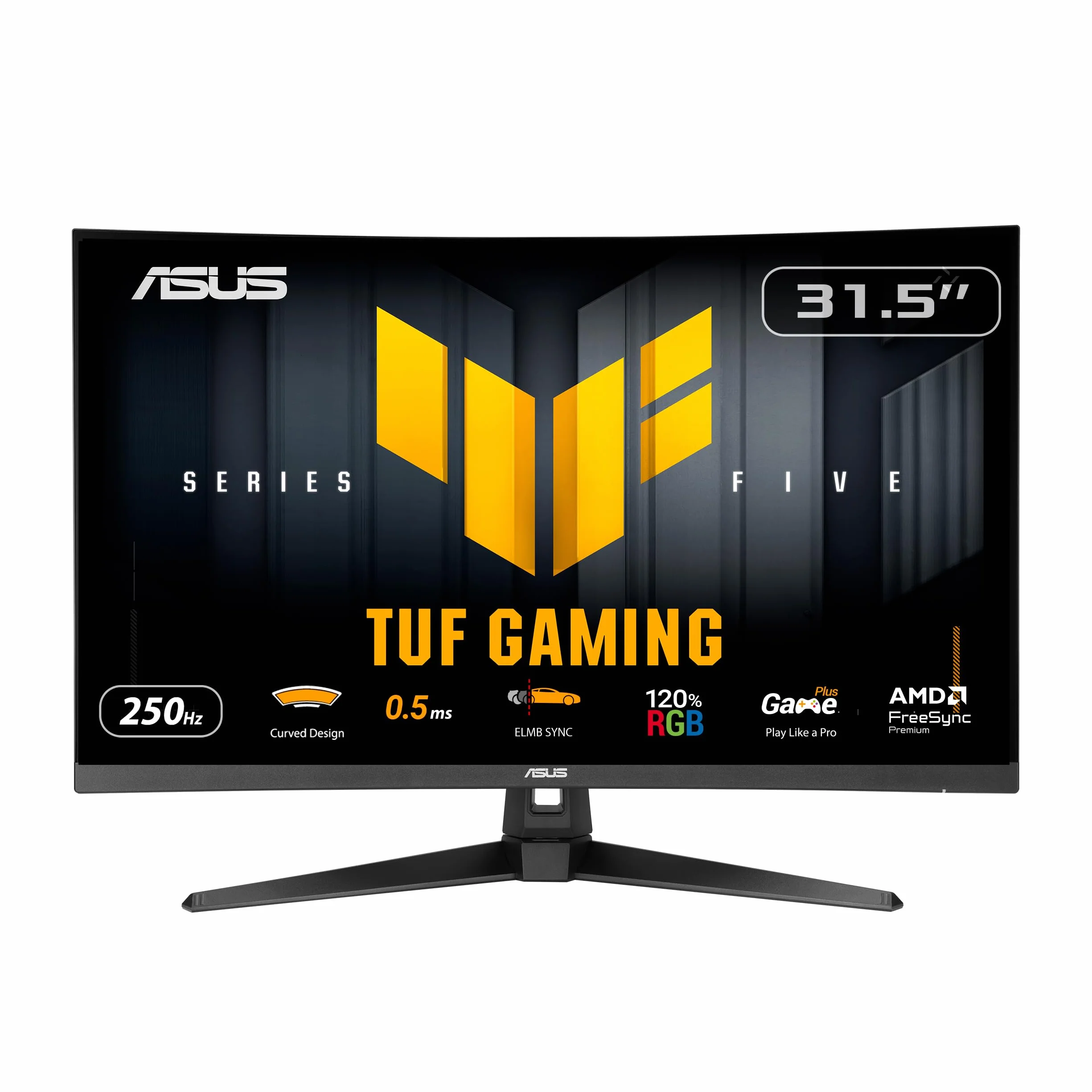 ASUS TUF Gaming VG32VQM5B, 31,5" Full HD VA (1920 x 1080), zakrzywiony monitor do gier, czas reakcji 0,5, 250 Hz, głośnik, ELMB Sync, FreeSync Premium, HDMI i DisplayPort, DisplayWidget Center