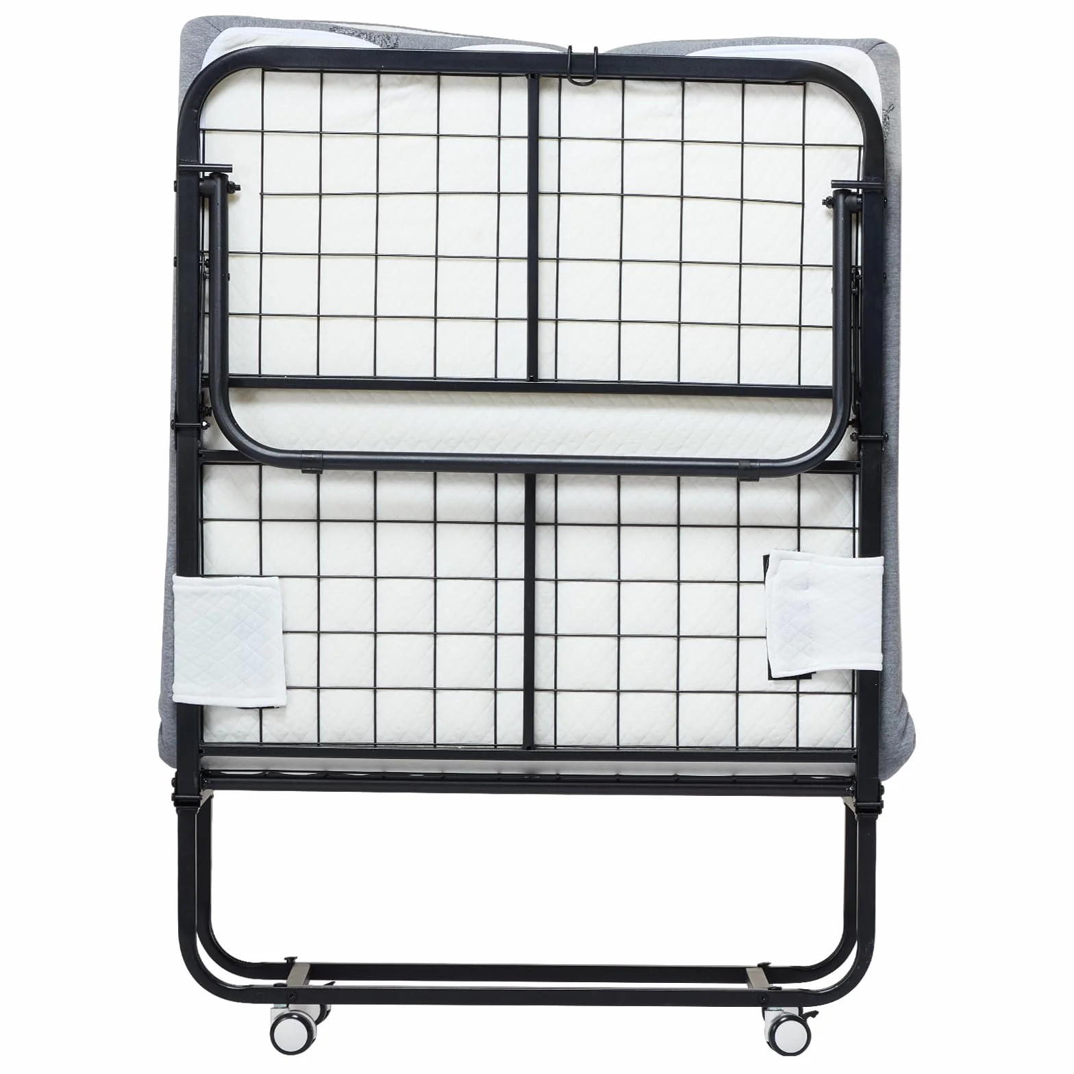 VEVOR Łóżko składane 810 x 1900 mm z materacem 125 mm, pojedyncze łóżko składane z wytrzymałą metalową ramą i materacem z pianki memory, składane łóżko pojedyncze, przenośne dla dorosłych, gości