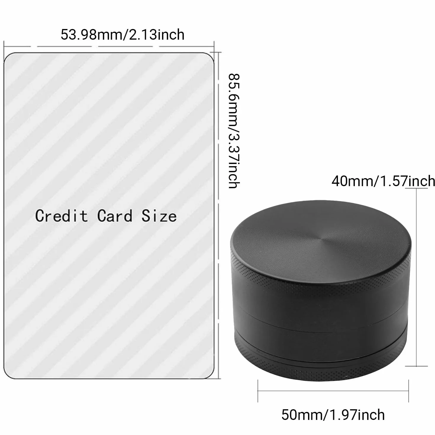 PPpanda Młynek do ziół metalowy ze stopu cynku przenośny czarny 5x4 cm