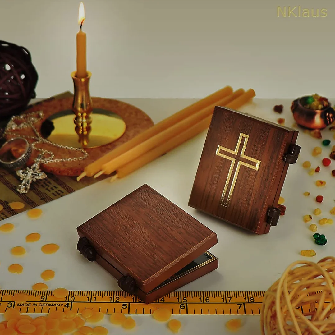 NKlaus - Deva Maria & Jesus - drewniany dyptyk chrześcijański - Skorbjashhaja Bogorodica w Spasitel - ołtarz podróżny 36153