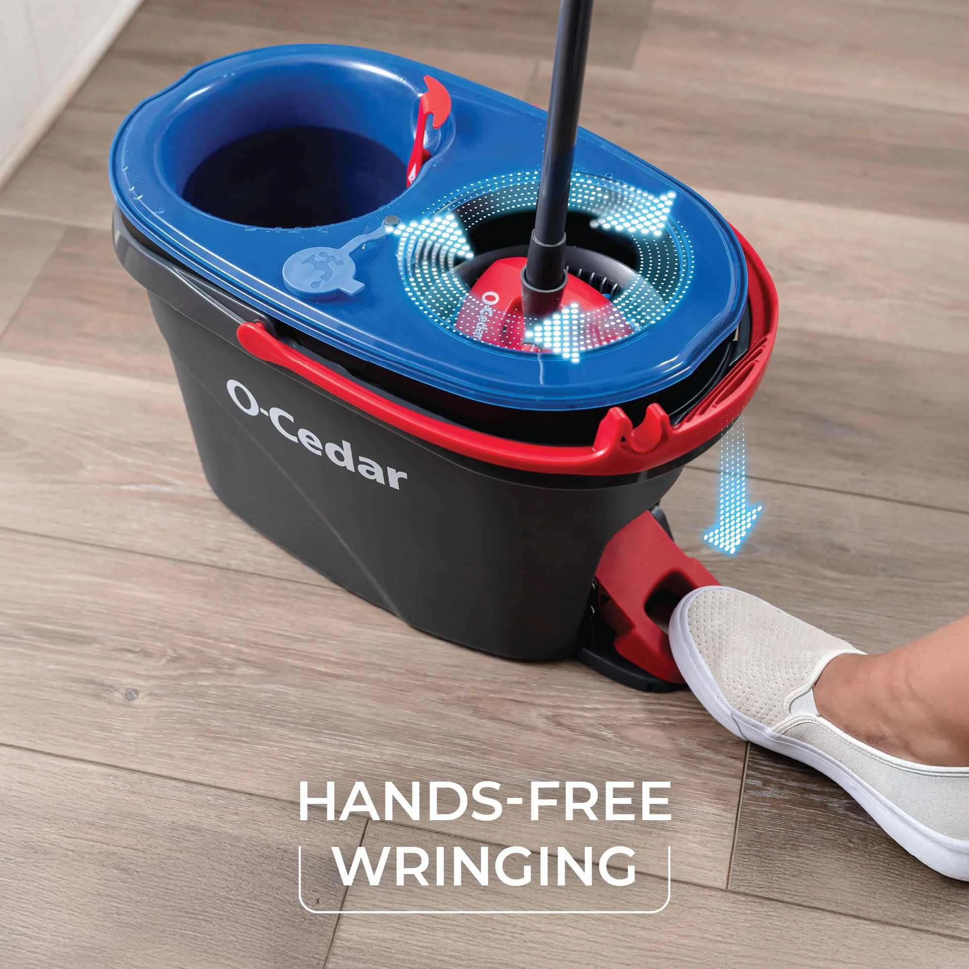 O-Cedar EasyWring system czyszczenia podłóg z mikrofibry, mop i wiadro Rinseclean + 2 wkłady