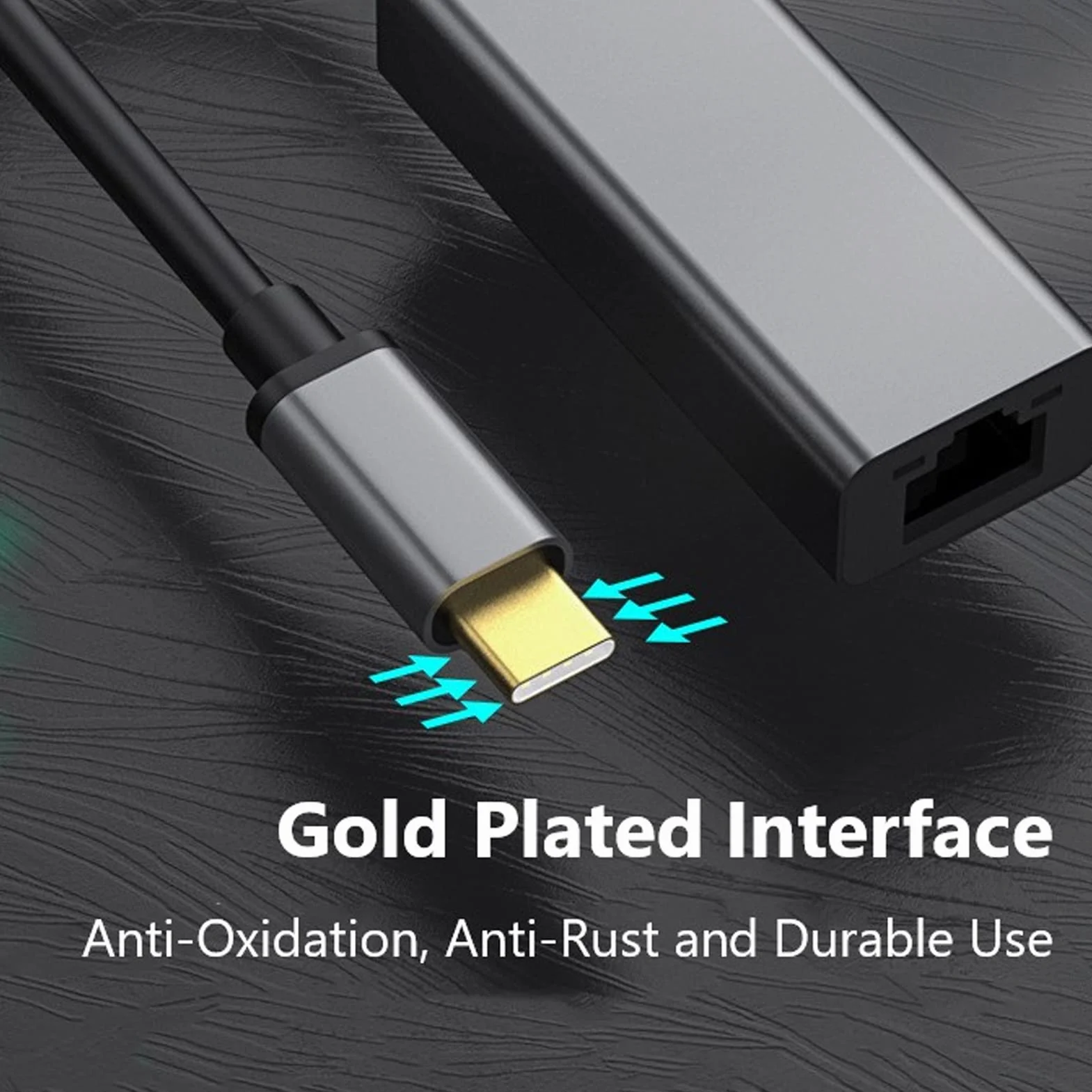 Adapter Sieciowy USB C Ethernet, Adapter Sieciowy USB Typu C na RJ45 Ethernet LAN, Konwerter 100/1000 Mb/s do MacBooka Pro, do S9/S8/uwaga, Szary(1000 MB)