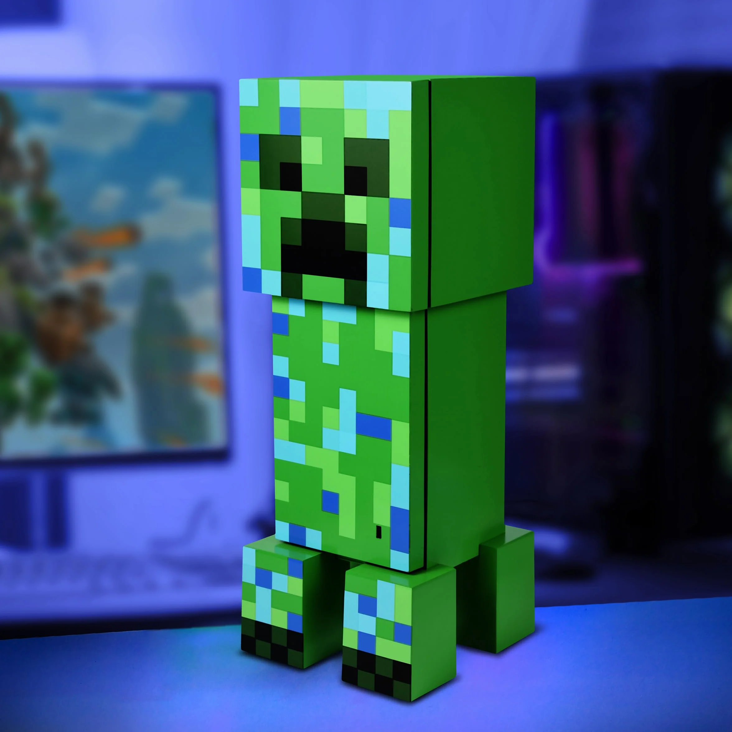 Ukonic Mini lodówka - Minecraft Creeper Cooler - pojemność 8 l - cicha - oświetlenie otoczenia - 220 V / 12 V