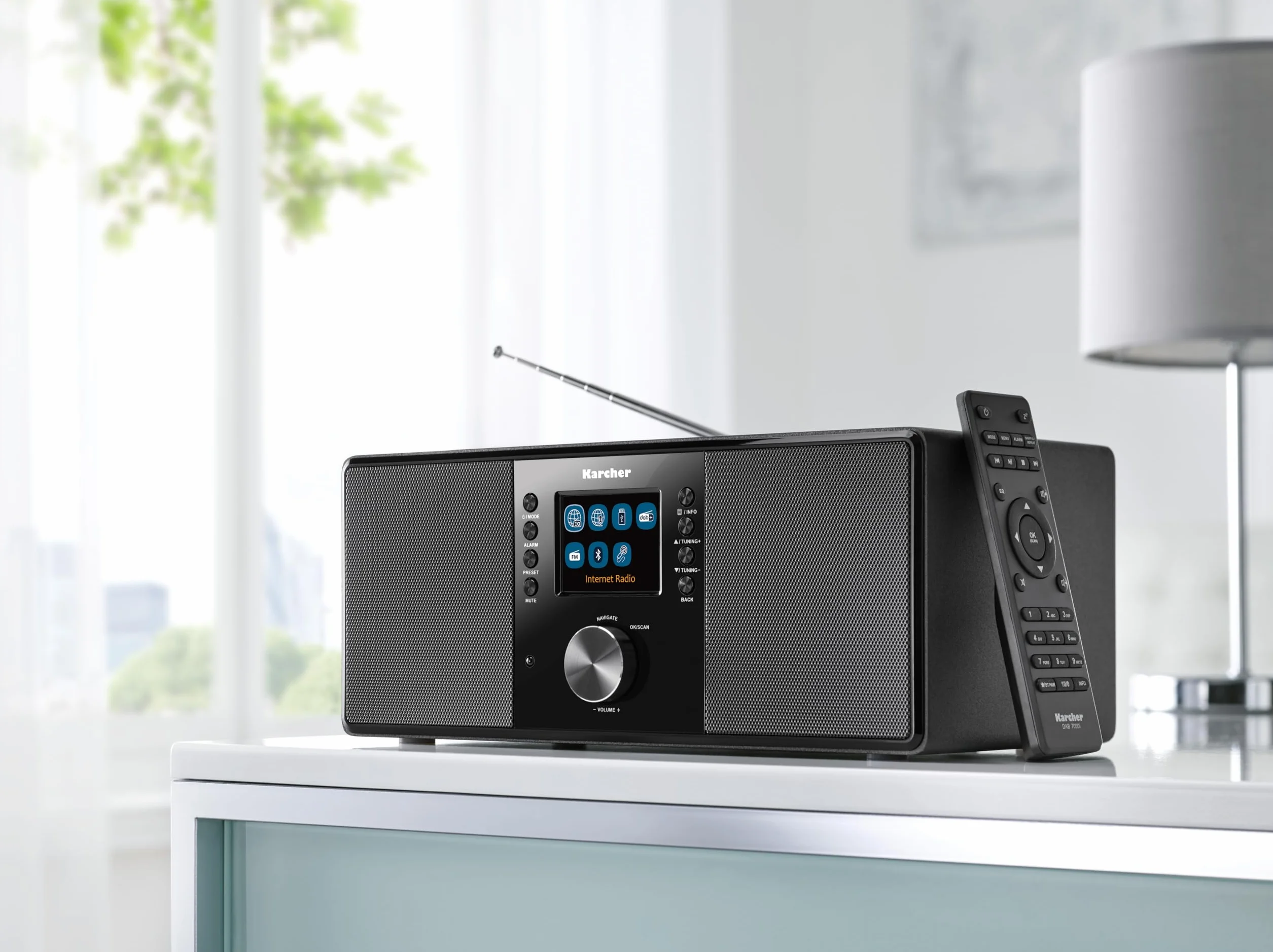 Karcher DAB 7000i radio internetowe DAB+ FM WiFi Bluetooth kolorowy wyświetlacz USB AUX 14 W