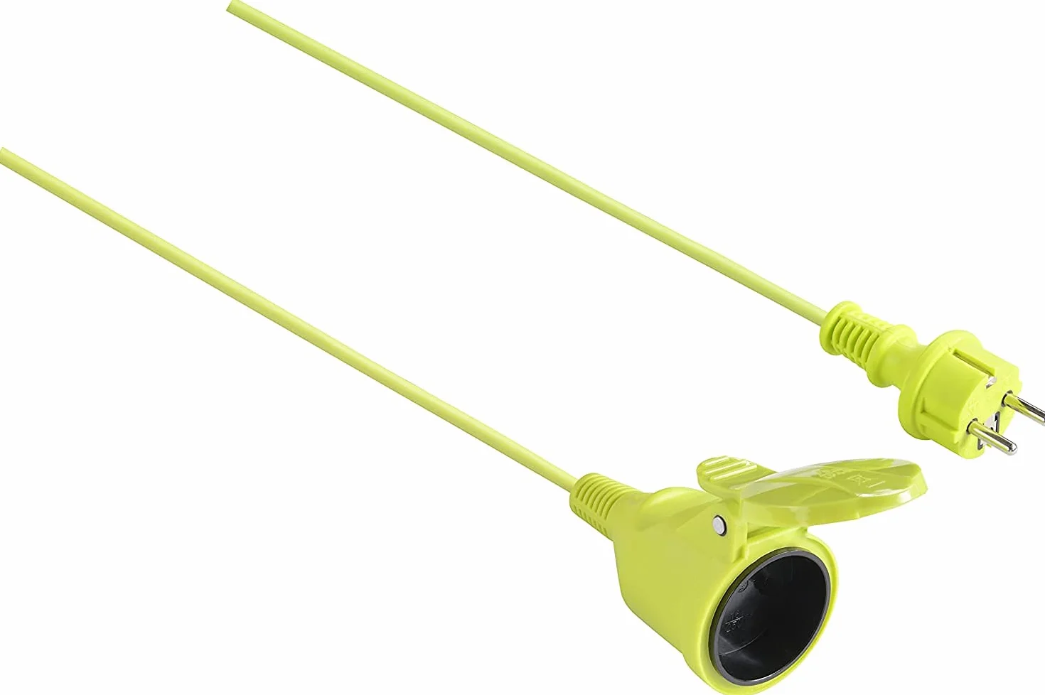 Masterplug - Przedłużacz prądu (10 m, przedłużacz Schuko, elektroniczny przedłużacz IP44, kolor zielony