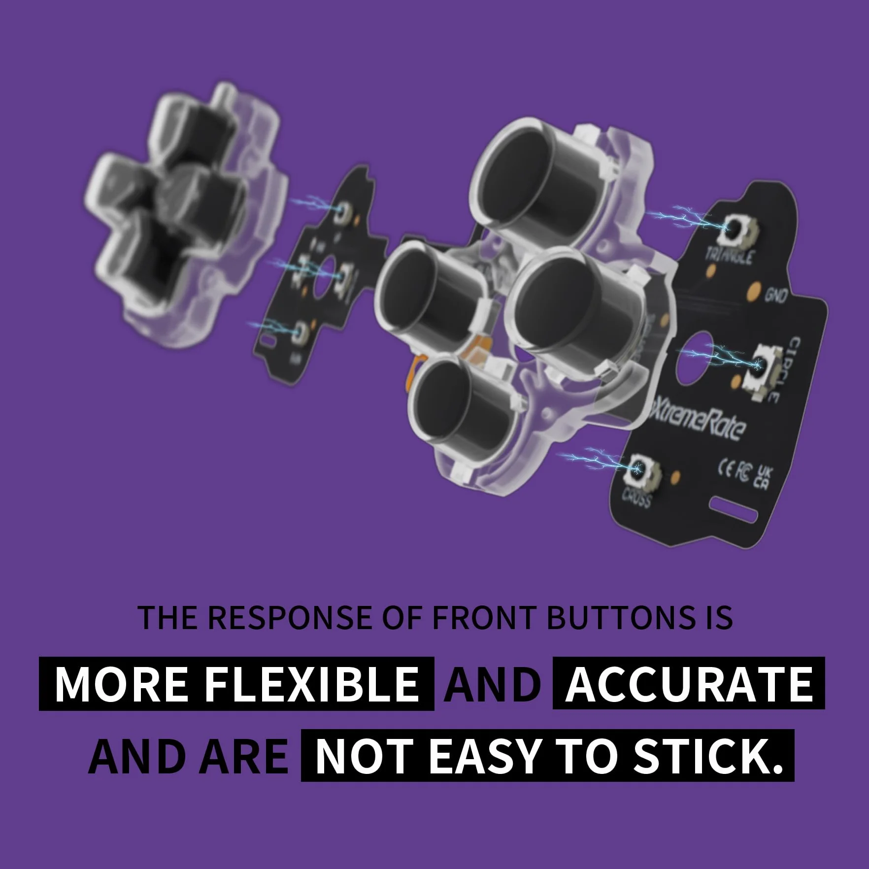 eXtremeRate Face Clicky Kit dla ps5 Edge Kontrolera,Taktylnymi Przyciskami Kierunkowymi D-pad Zestaw do Klikania Myszą dla ps5 Edge Kontrolera-Kontroler Nie Jest Dołączony