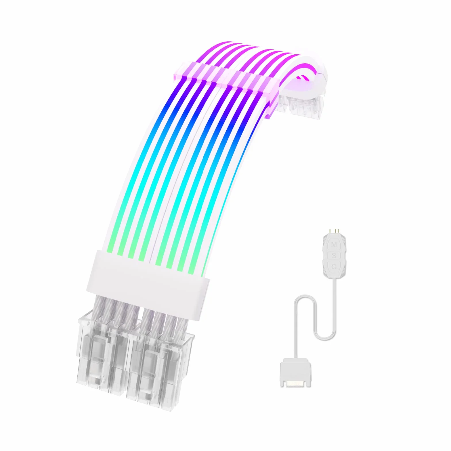 Sirlyr Kable ARGB PC, 2 x 8-pinowe podkaszarki, zasilacz karty graficznej PC, kabel GPU 5 V, 3-pinowy synchronizacja RGB