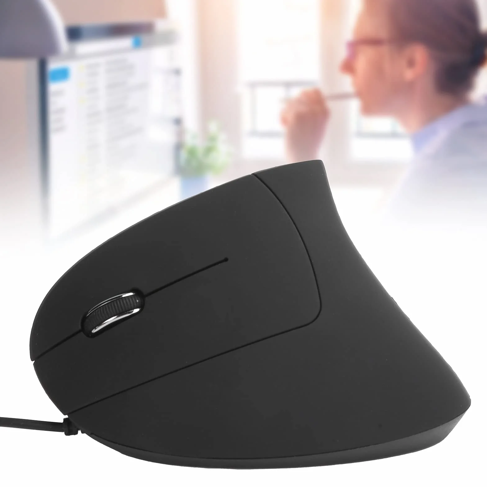 Mysz Leworęczna, Przewodowa Mysz Leworęczna Pionowa Ergonomiczna 800/1200 / 1600DPI Optyczna Czułość USB i Cichy Klik Myszy Komputerowe do Gier Biurowych dla 8/10(Przewodowy)