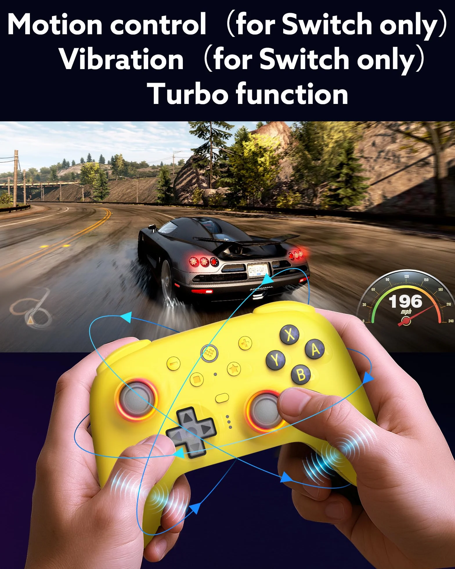 8Bitdo Ultimate 2 Kontroler Bluetooth Do Switch 2, Switch, Windows PC, Joystick TMR, Pierścień Świetlny RGB, Przełączane Wyzwalacze Dotykowe Efektem Halla, Programowalne Przyciski L4/R4, Żółty