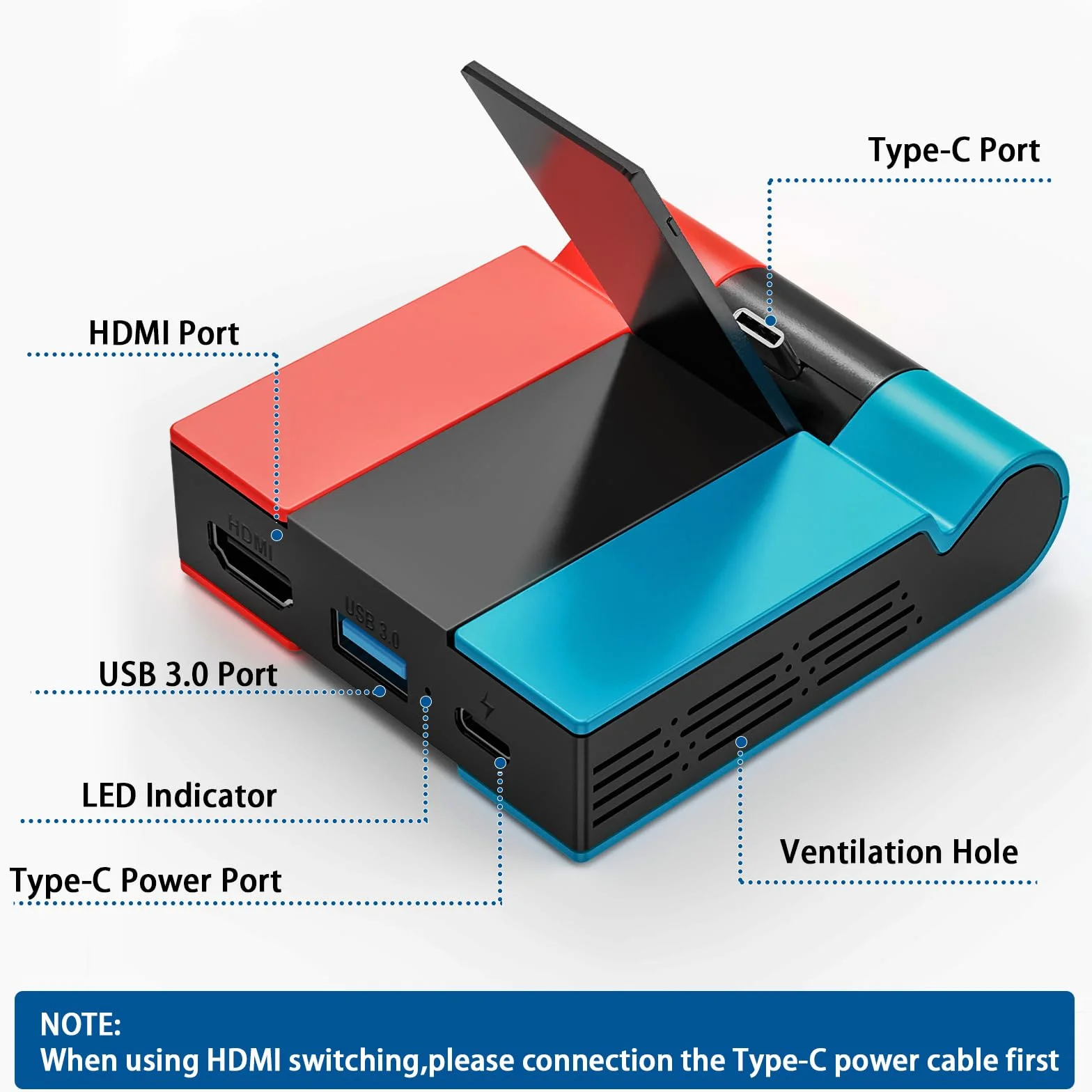 Tendak Dock TV Switch składana stacja dokująca do Nintendo Switch OLED USB 3.0 HDMI