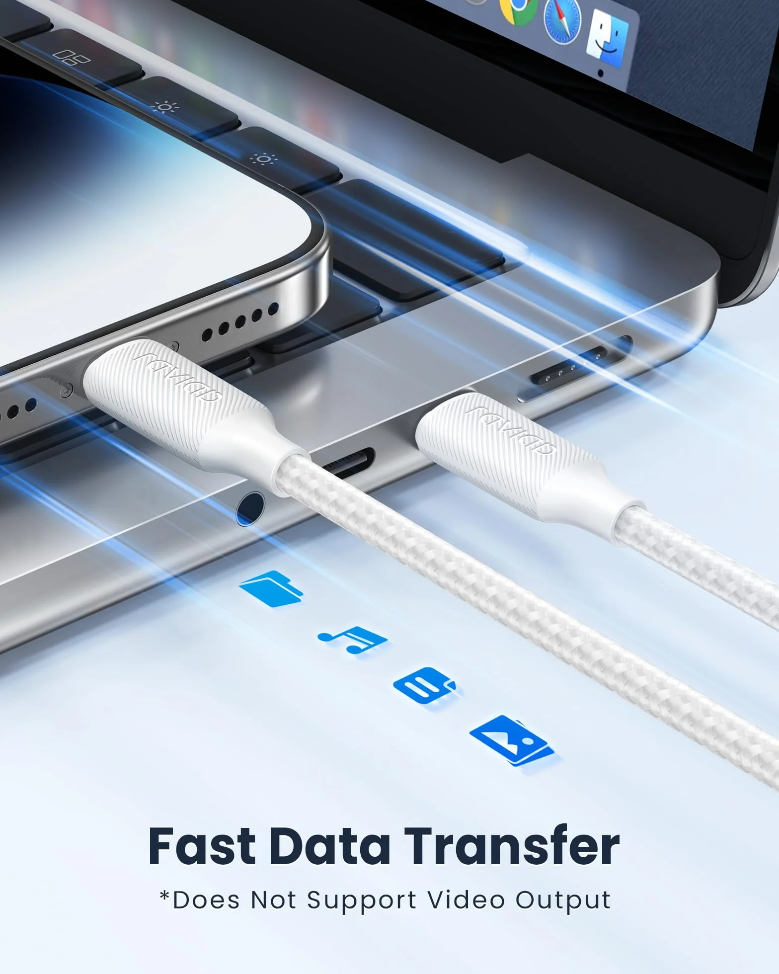 RAVIAD Kabel USB C do Lightning [3 m / zestaw 2 sztuk] Certyfikat MFi Kabel USB C Błyskawiczne ładowanie Zasilanie Przewód Lightning USB C do iPhone 14/13 Pro Max/12/11 Pro Max/11/SE 2020/XR/XS/X/8