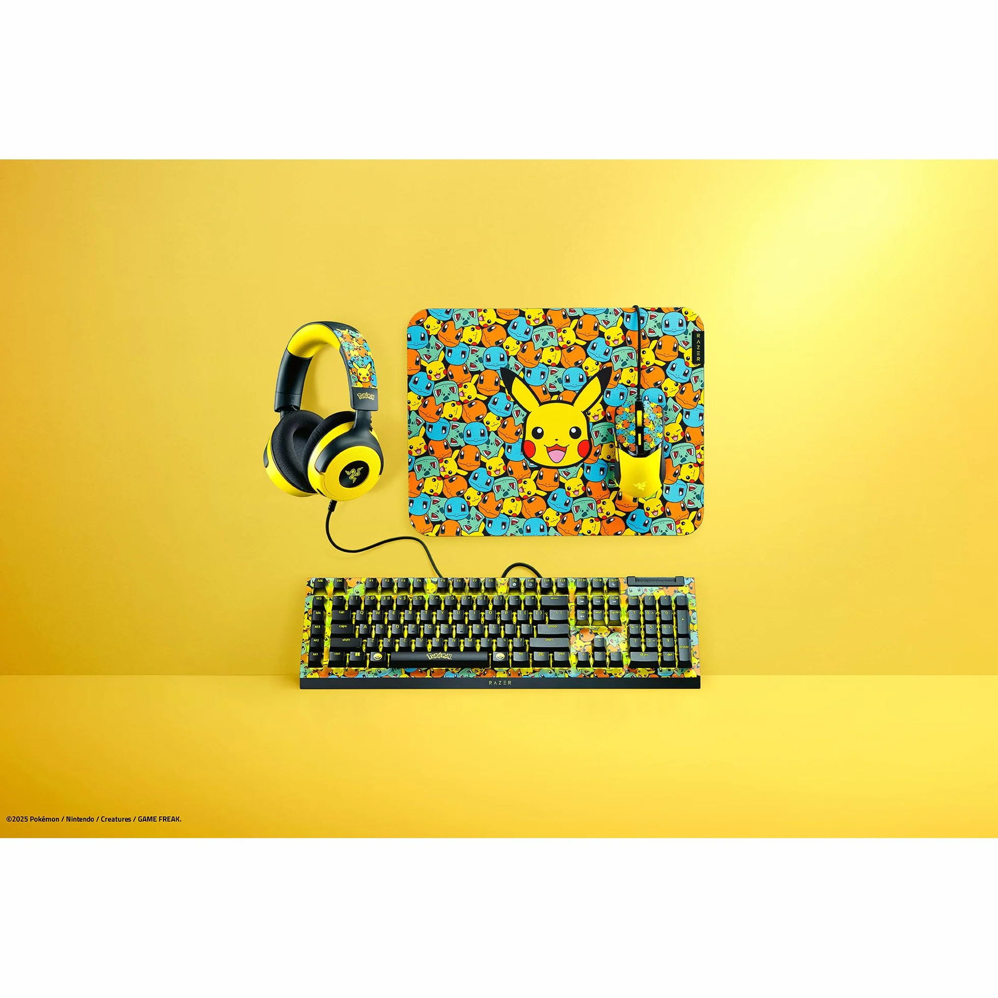 Razer BlackWidow V4 X Pokémon Edition mechaniczna klawiatura do gier Chroma RGB zielony przełączniki Clicky QWERTY US-Layout