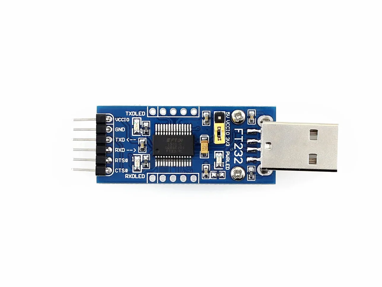Waveshare FT232 USB-C to UART Module, Supports 3.3V/5V Logic Level, Compatible with Mac OS/Linux/Android/WinCE/Windows 7/8/8.1/10/11